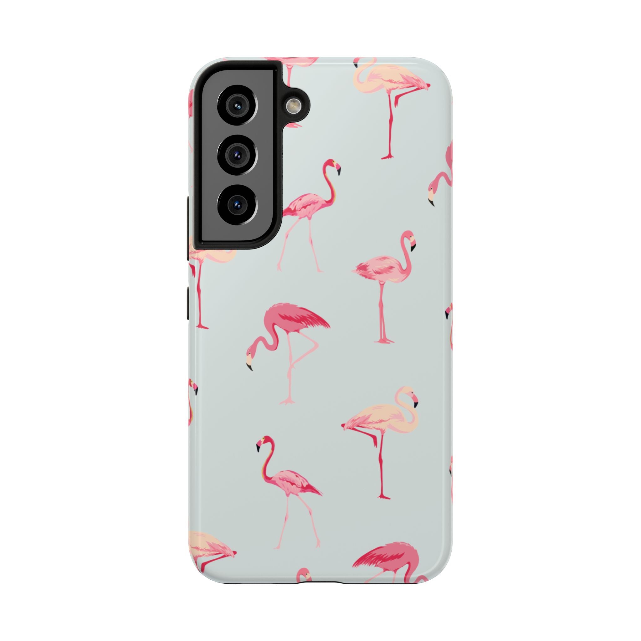 Flamingo Pattern Tough Phone Case — Cute Pink Birds Protective Phone Cover