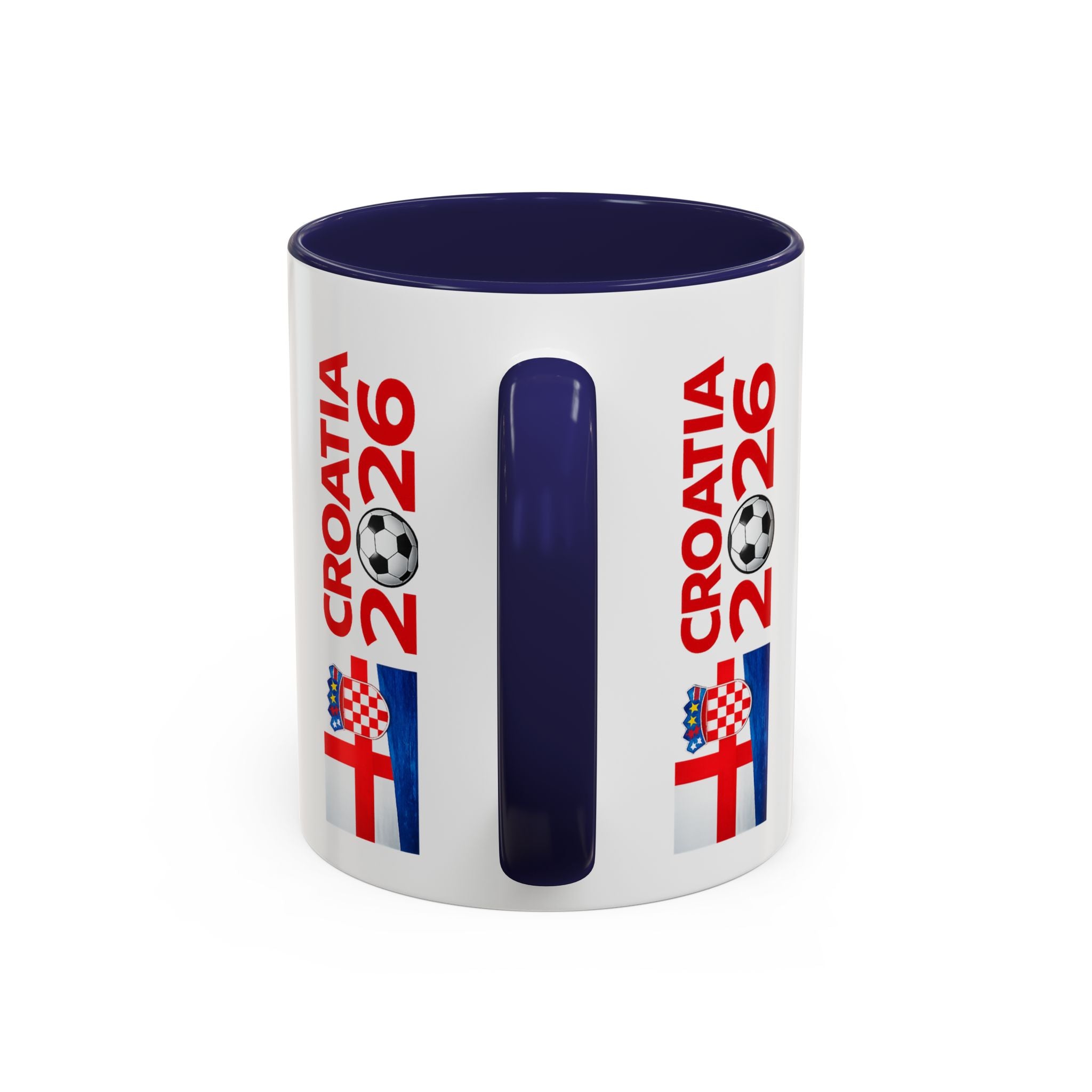 Croatia 2026 Soccer Fan Coffee Mug — Flags & Trophy Cup Design