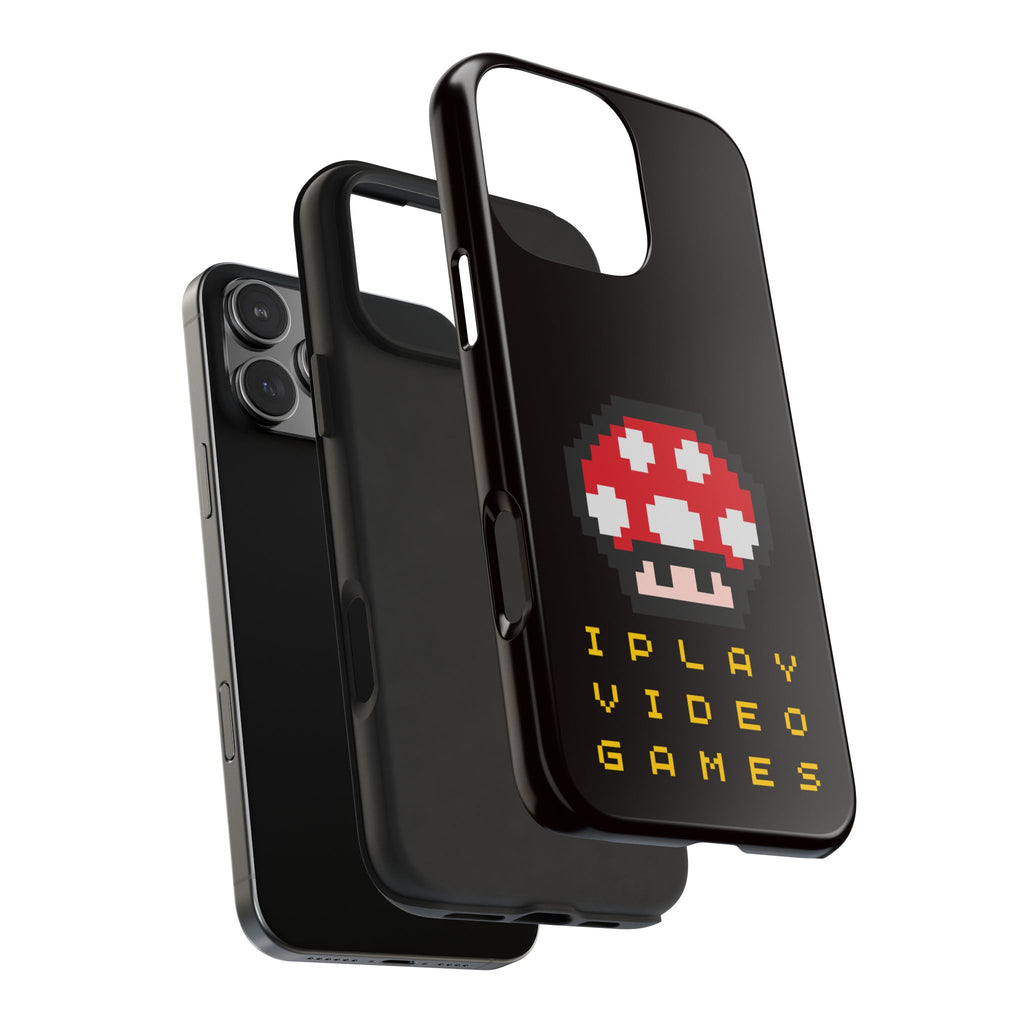 I Play Video Games Pixel Mushroom Phone Case — Tough Protective Gamer Case