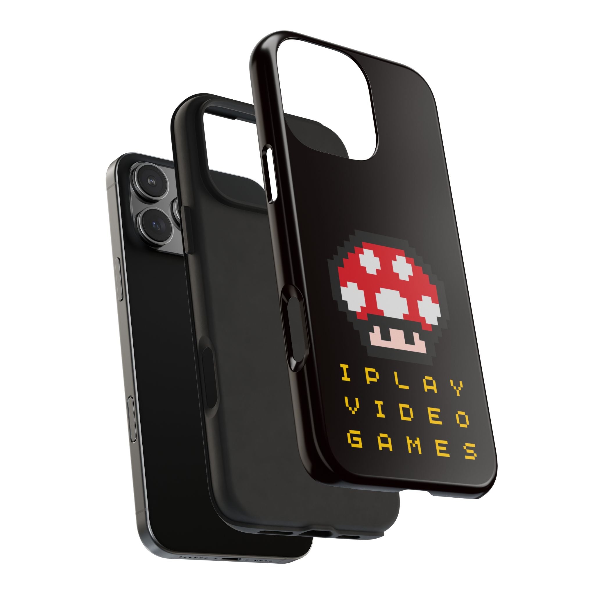 I Play Video Games Pixel Mushroom Phone Case — Tough Protective Gamer Case