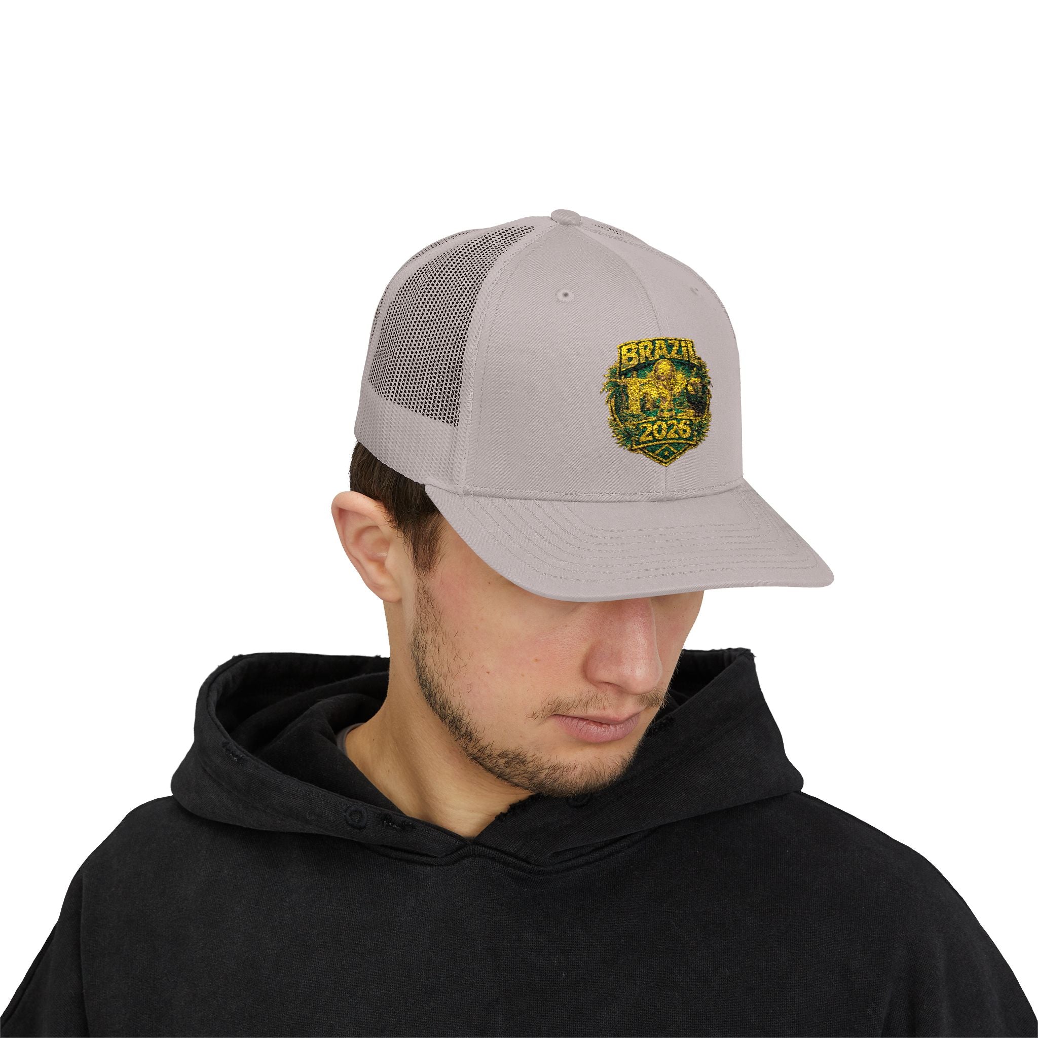 Brazil  Vintage Patch Trucker Cap — Rustic 2026 Crest Snapback