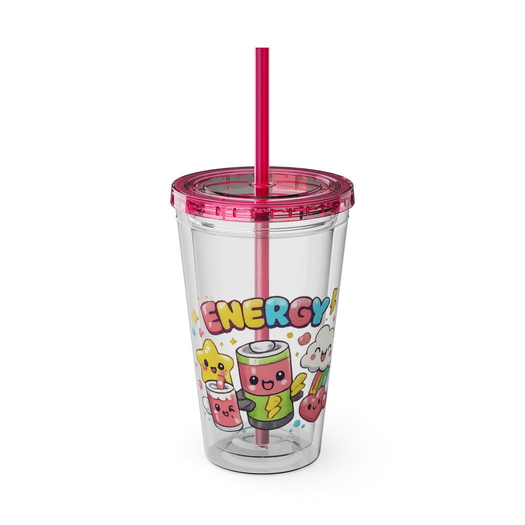 Energy Friends 16oz Tumbler with Straw — Cute Kawaii Drinkware