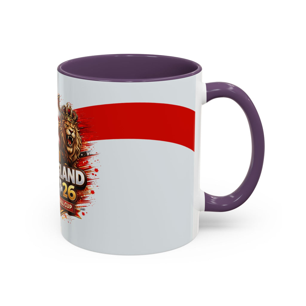 England 2026 Football Cup Accent Mug — Lion & St. George Soccer Coffee Cup (11/15oz)