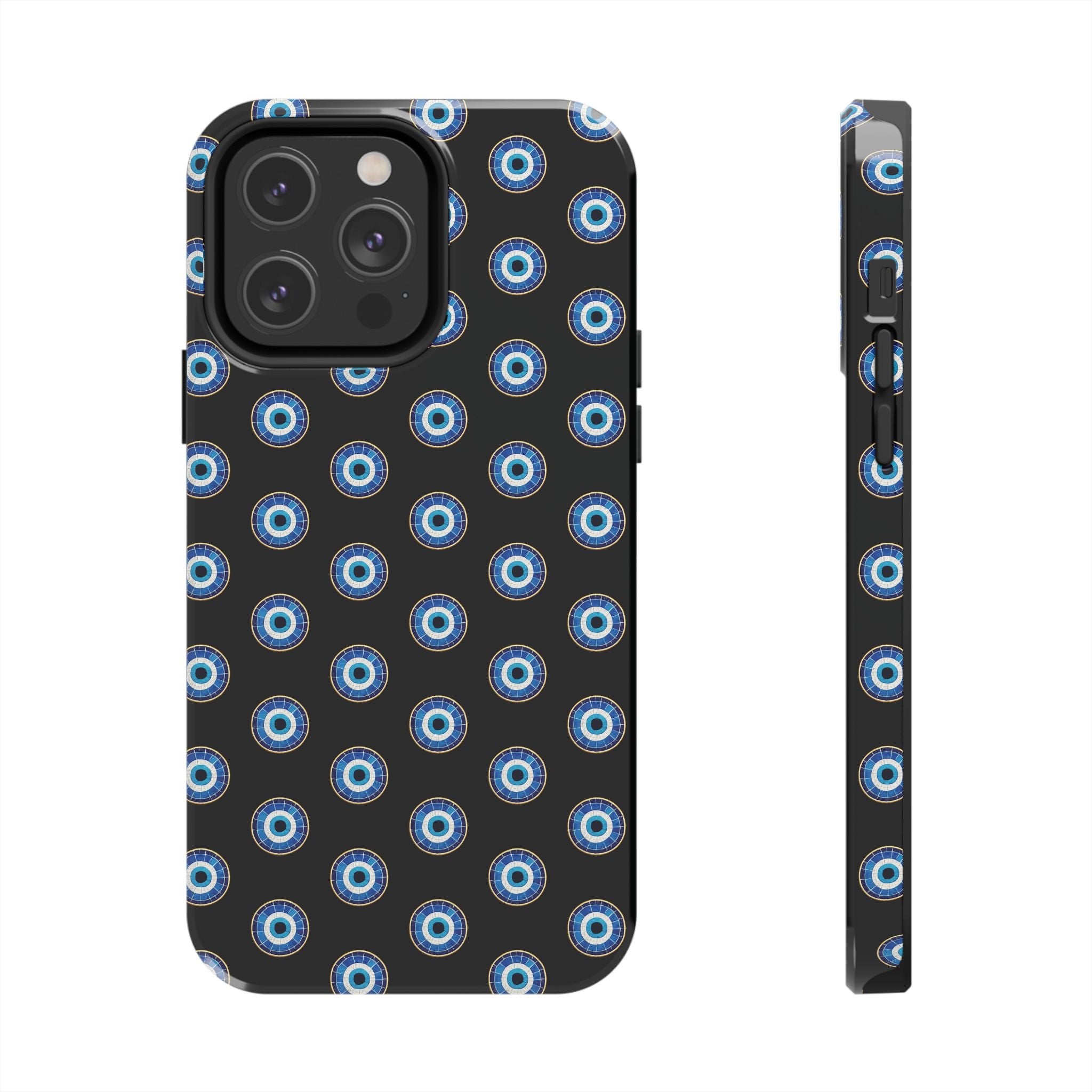 Evil Eye Pattern Tough Phone Case — Protective Blue Nazar Design