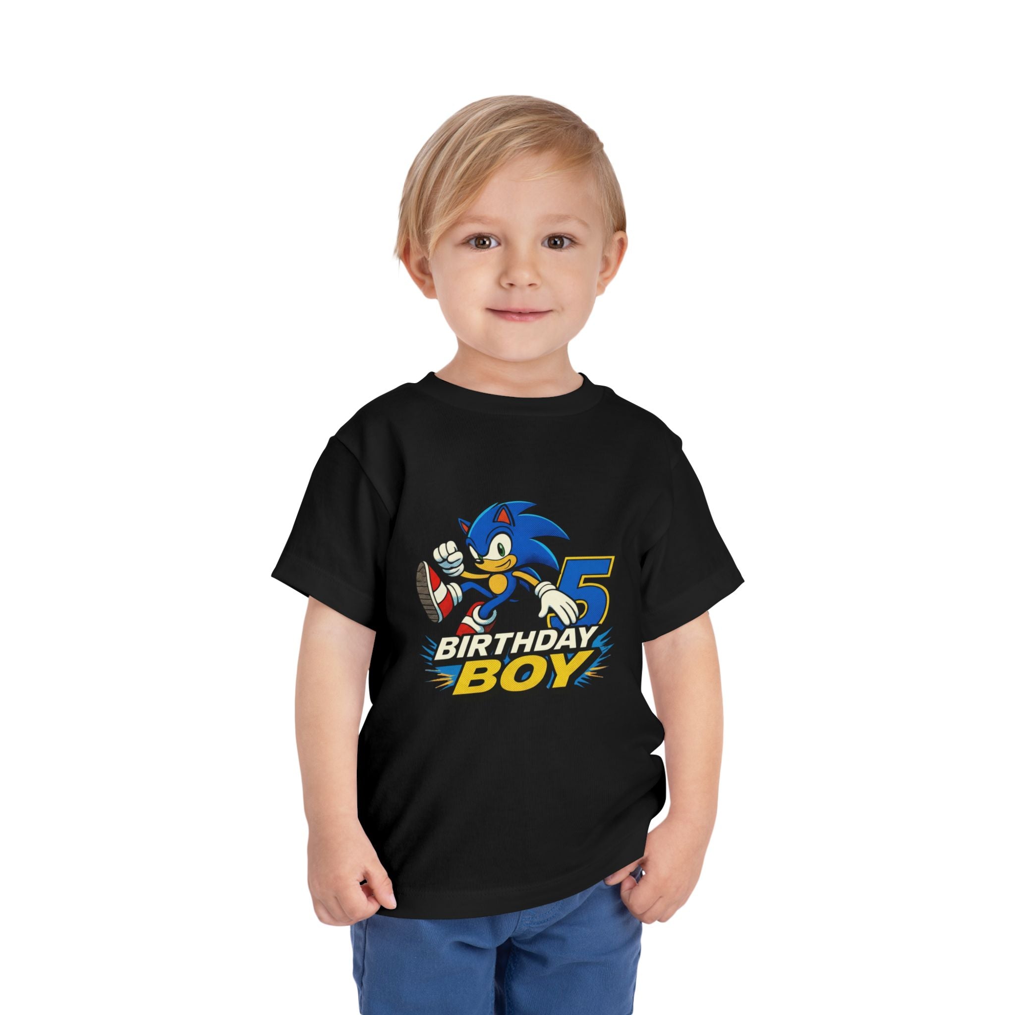 5th Birthday Boy Toddler Tee — SONIC 5 Birthday Shirt