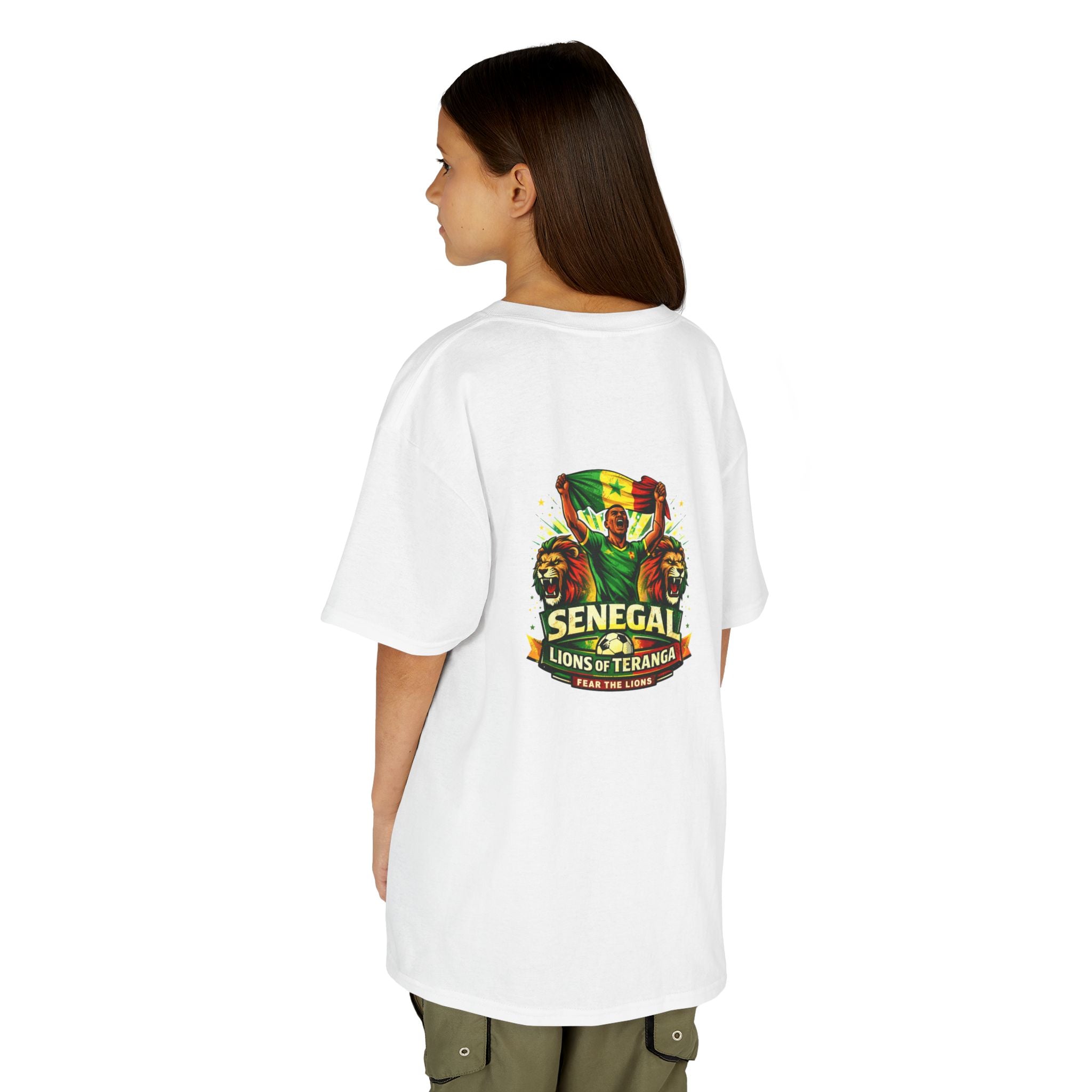 Senegal Kids T‑Shirt — Senegal Flag & 'Senegal Lions' Soccer Graphic