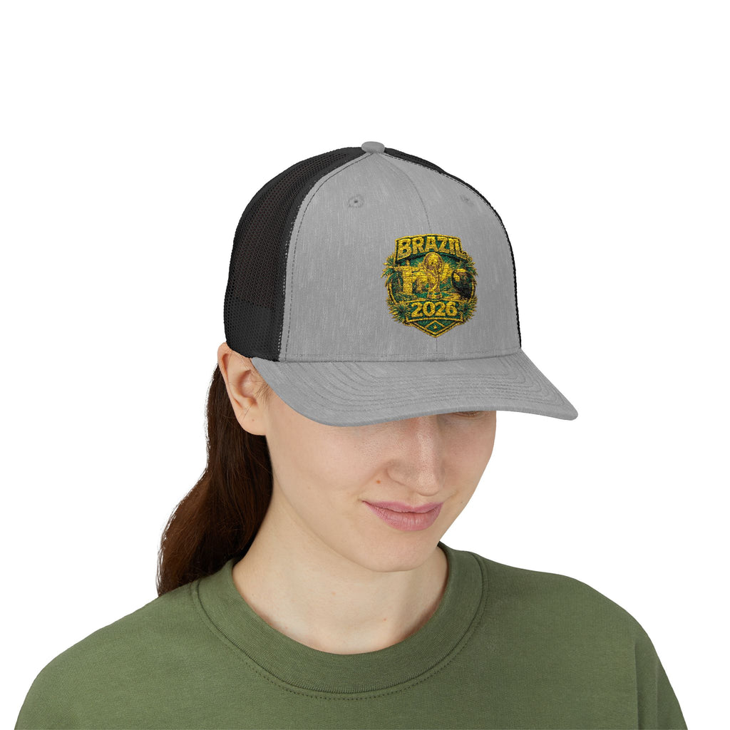 Brazil  Vintage Patch Trucker Cap — Rustic 2026 Crest Snapback