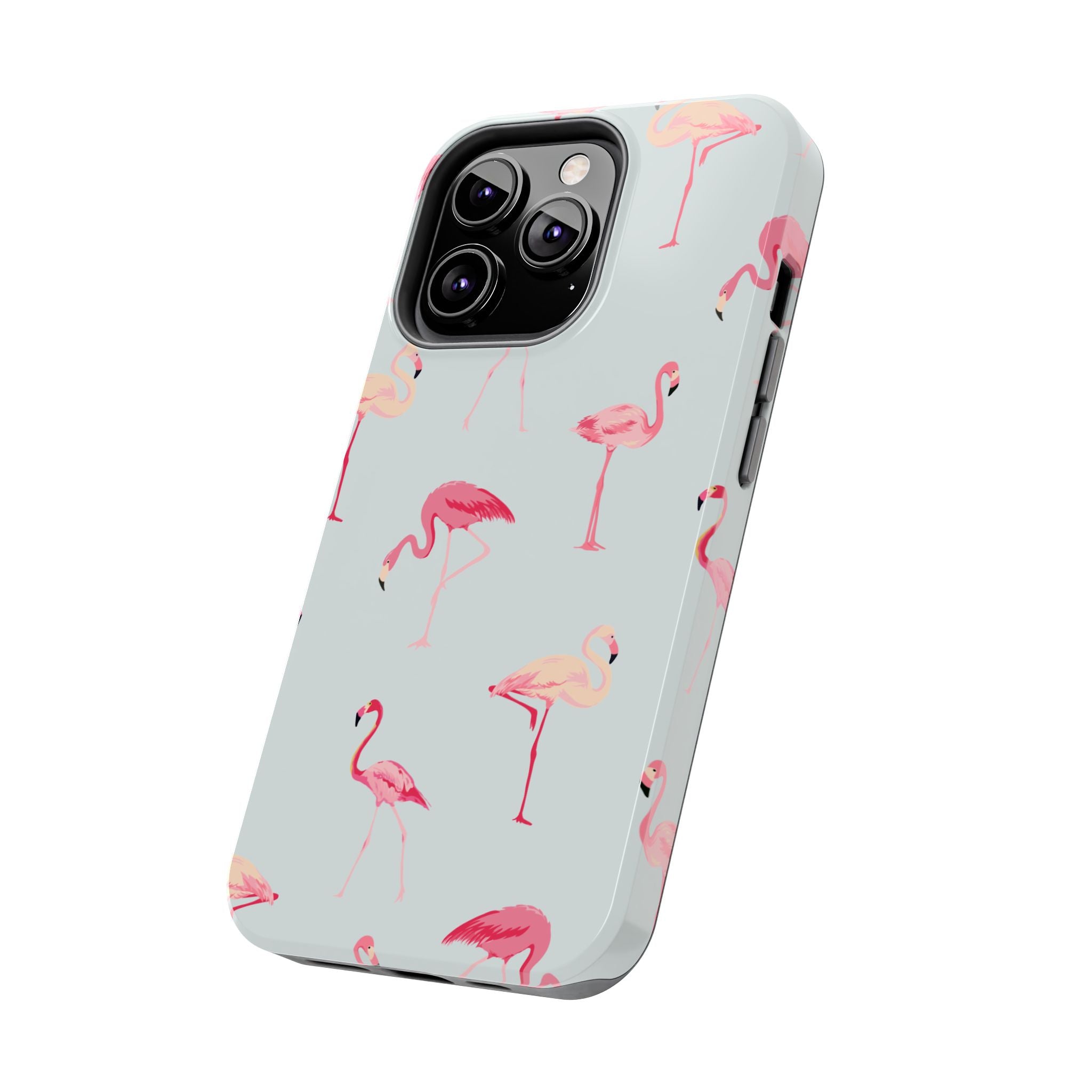 Flamingo Pattern Tough Phone Case — Cute Pink Birds Protective Phone Cover