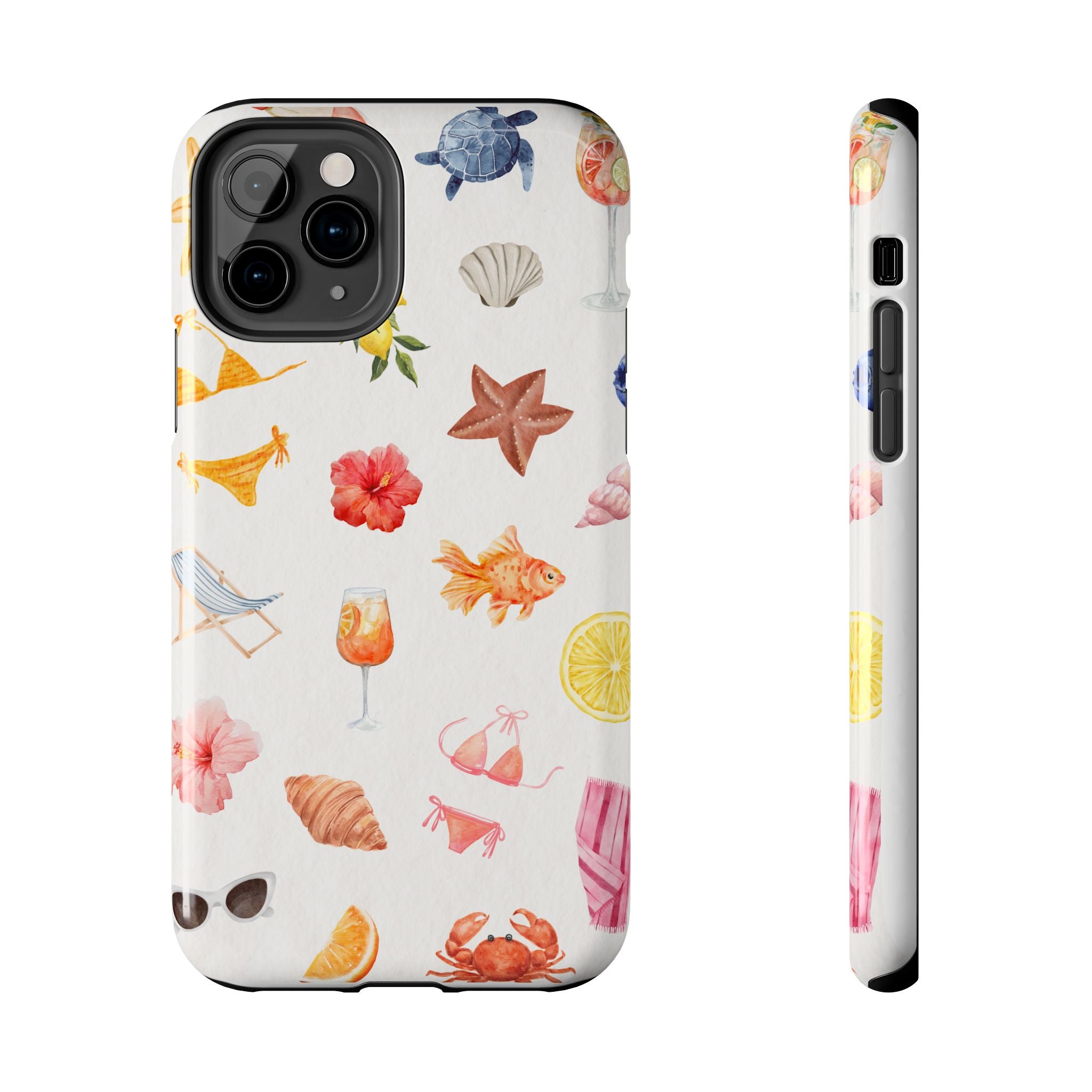 Summer Seashells Pattern Tough Phone Case — Beach Vacation Phone Cover