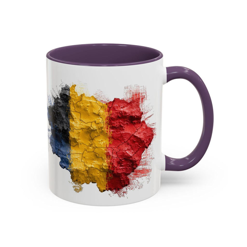 Belgium Flag Coffee Mug – Distressed Watercolor Accent Mug (11/15oz)
