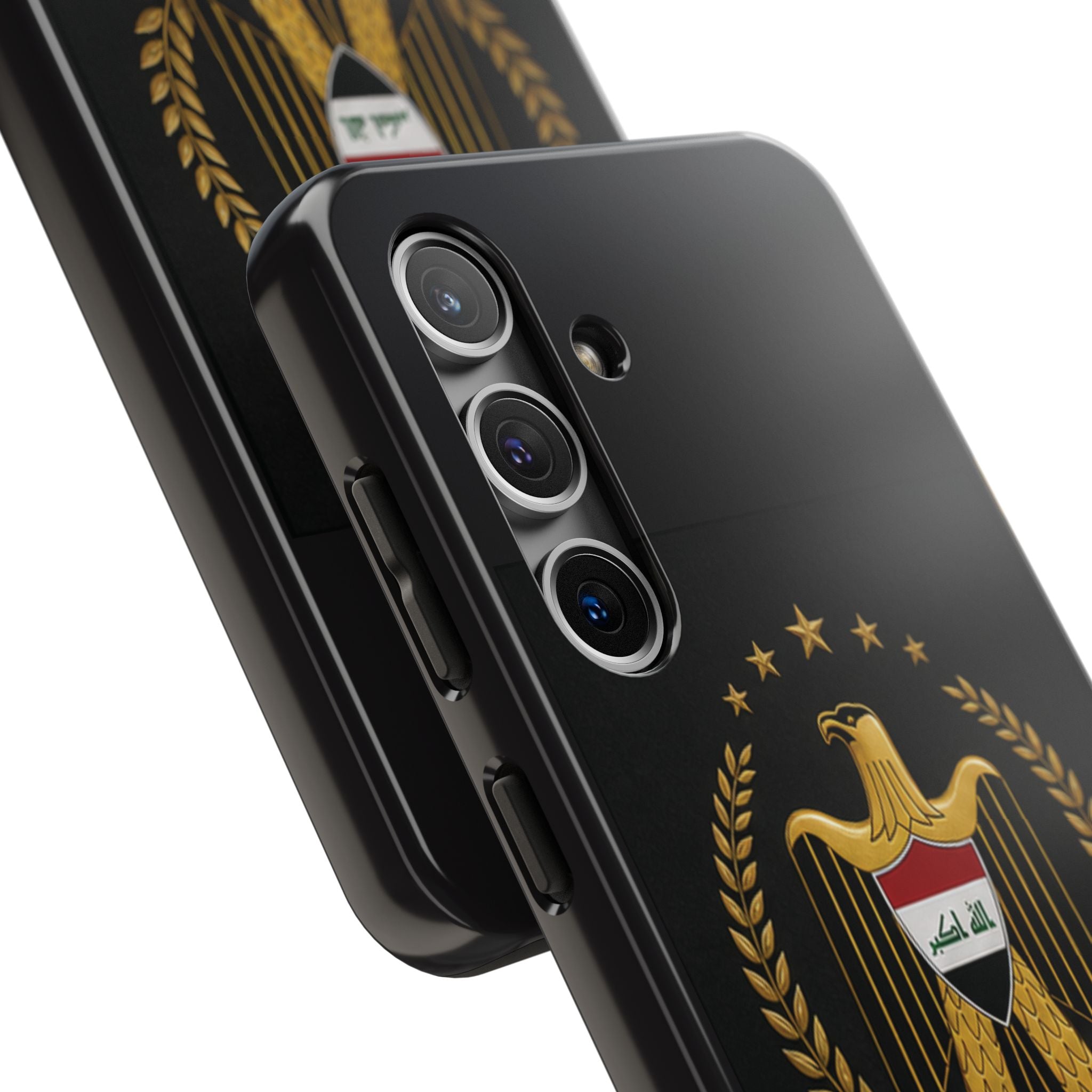Iraq Coat of Arms Tough Phone Case — Arabic ‘Allahu Akbar’ Military Eagle Design