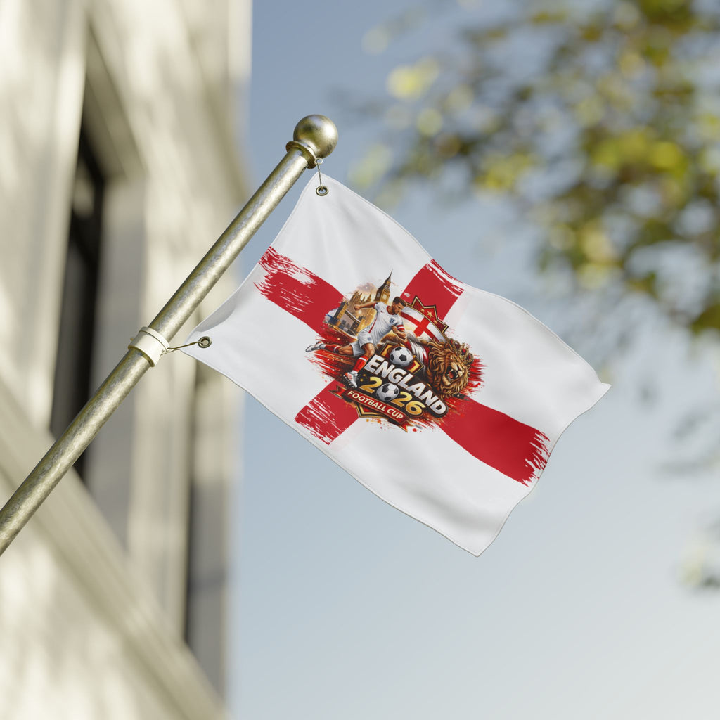 England 2026 Football Cup Flag — Double-Sided St George Cross Fan Banner