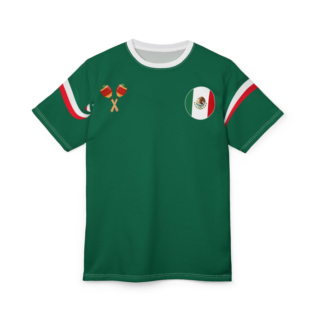 Mexico Pride Tee — Green Mexican Flag Soccer Jersey Shirt