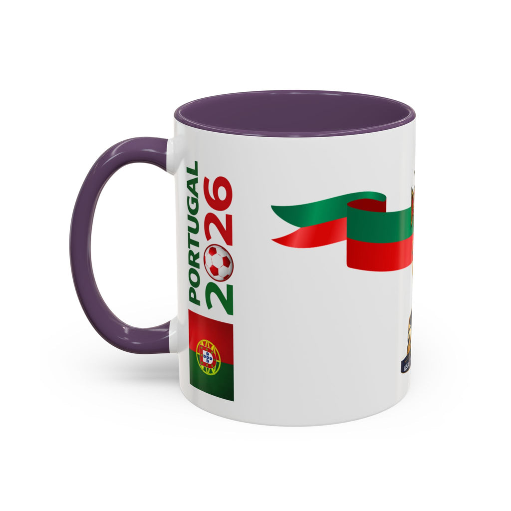 Portugal 2026 Soccer Cup Accent Coffee Mug – Portugal 2026 Trophy Design