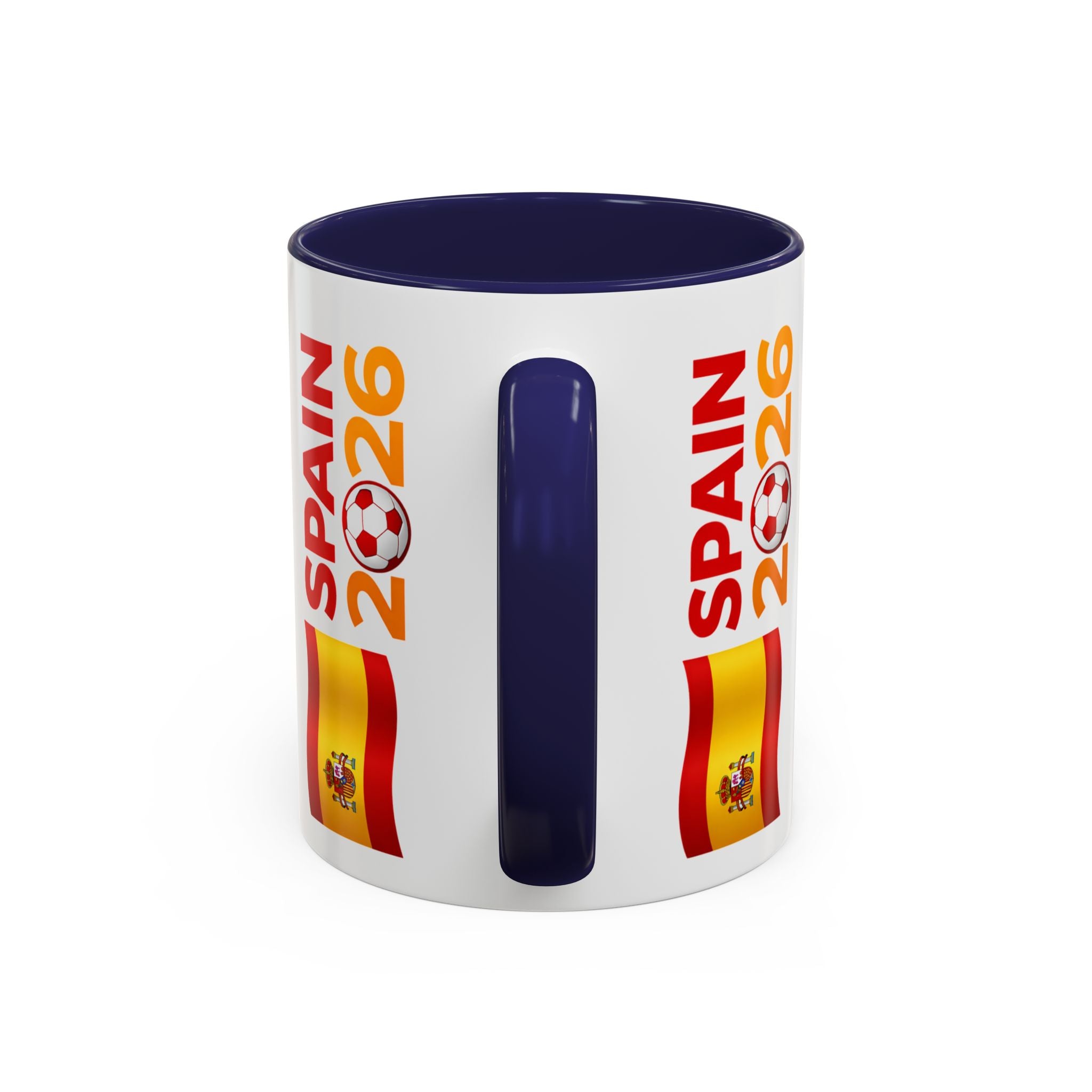 Spain 2026 Soccer Trophy Accent Coffee Mug — Spain Flag Football Fan Gift (11/15oz)