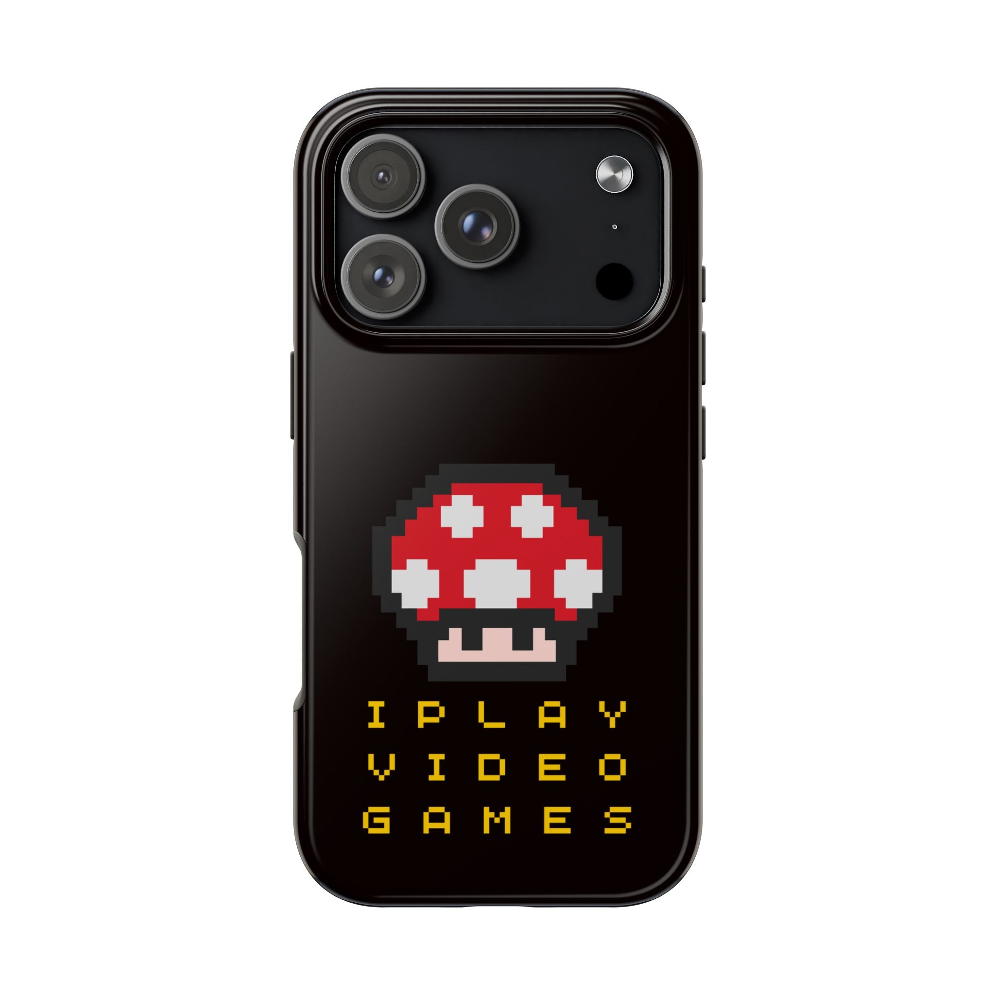 I Play Video Games Pixel Mushroom Phone Case — Tough Protective Gamer Case