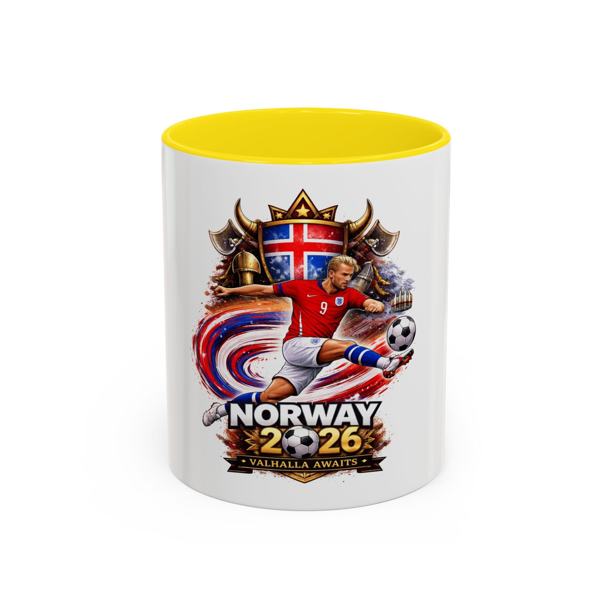 Norway 2026 Soccer Mug – Valhalla Awaits Football Fan Coffee Cup