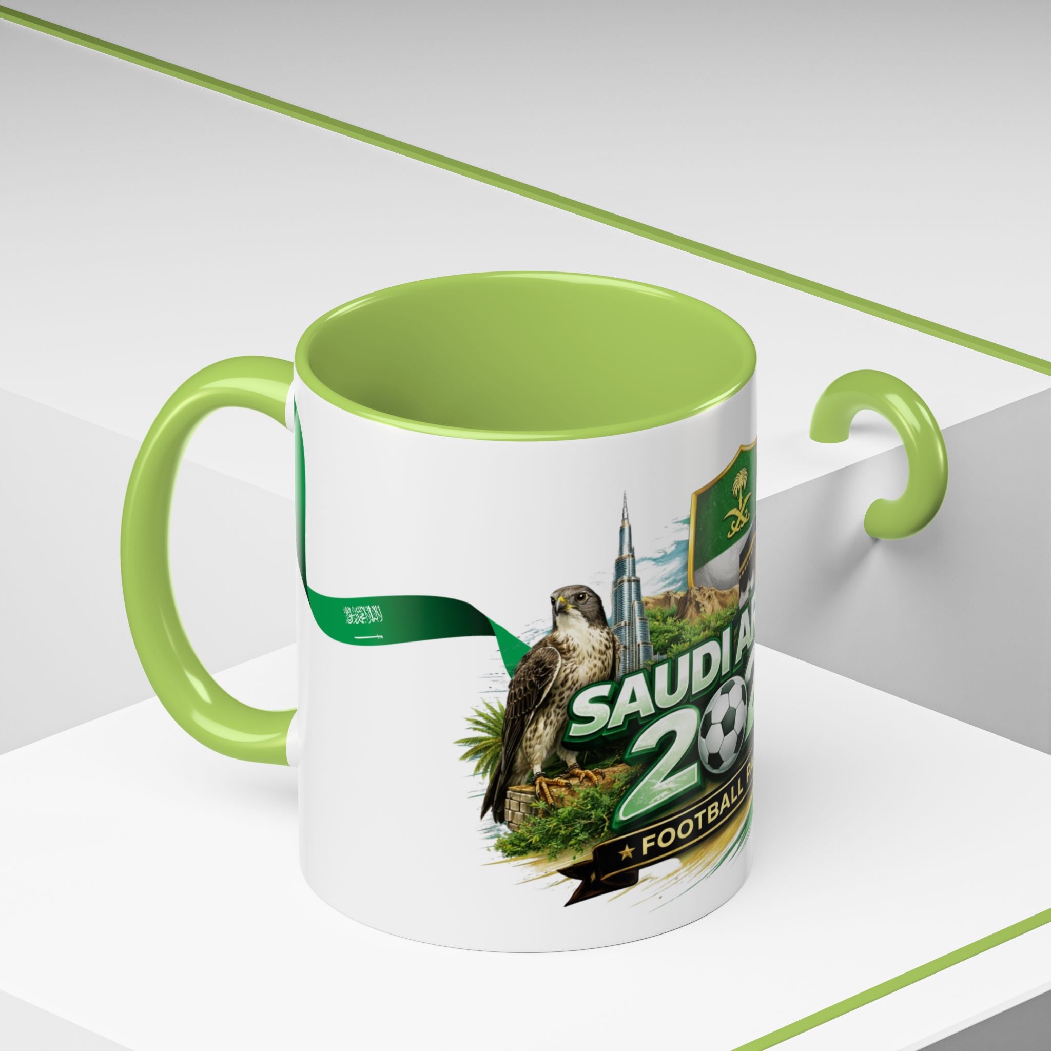 Saudi Arabia 2026 Football Passion Accent Coffee Mug – Cup Soccer Fan Gift