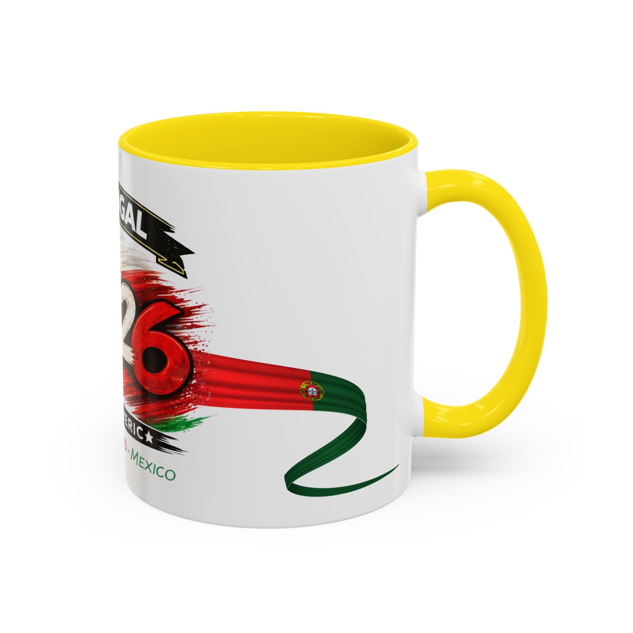 Portugal 2026 Soccer Cup Accent Coffee Mug — USA England Mexico Host Nations