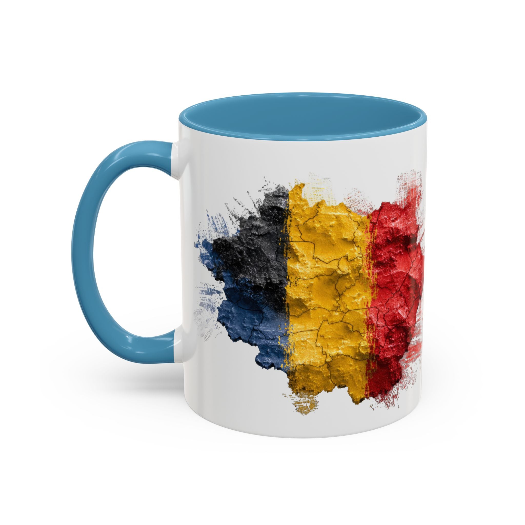 Belgium Flag Coffee Mug – Distressed Watercolor Accent Mug (11/15oz)