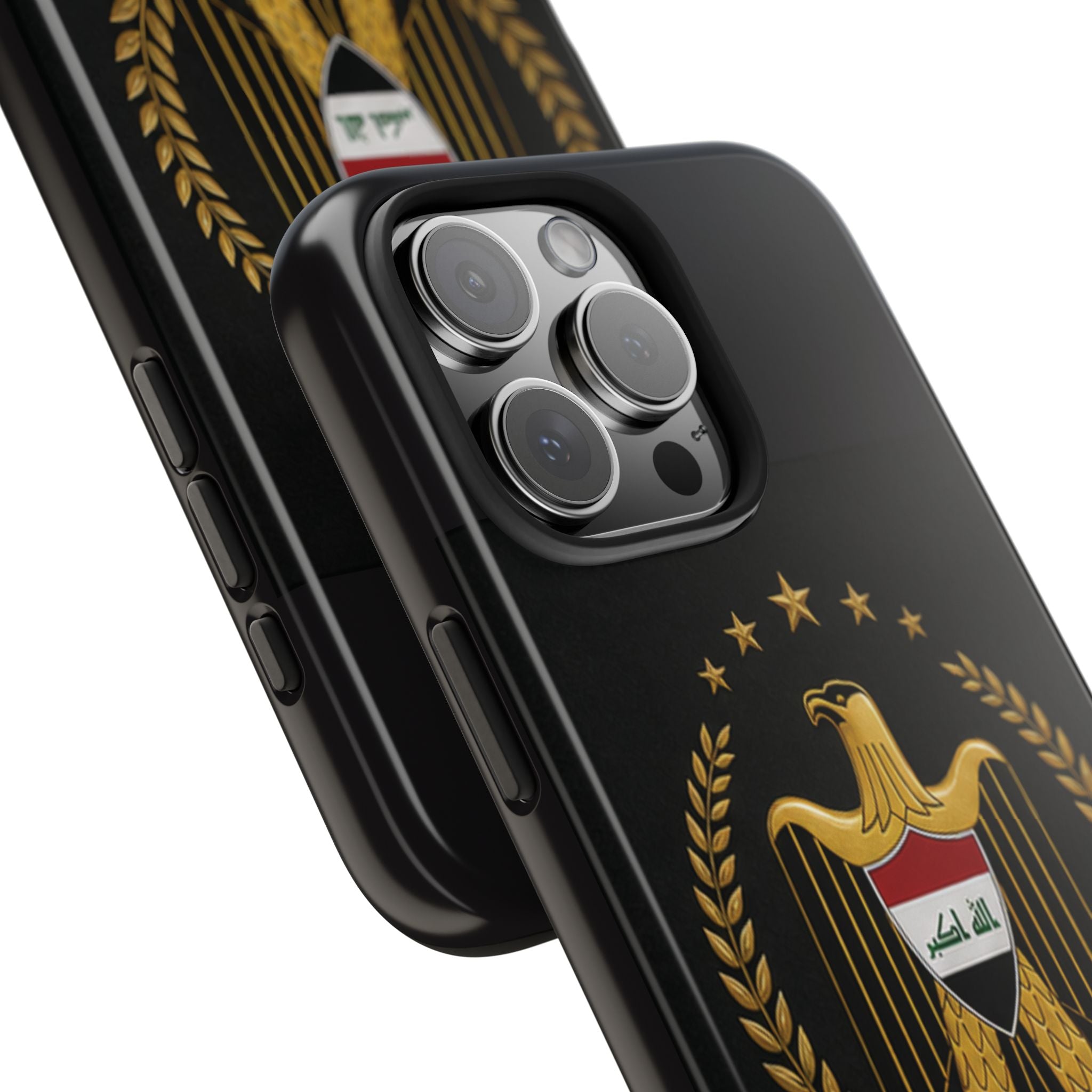Iraq Coat of Arms Tough Phone Case — Arabic ‘Allahu Akbar’ Military Eagle Design
