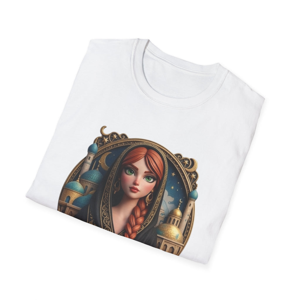 Arabic Princess Portrait T-Shirt — "بغدايه وافتحچ" Vintage Middle Eastern Art Tee