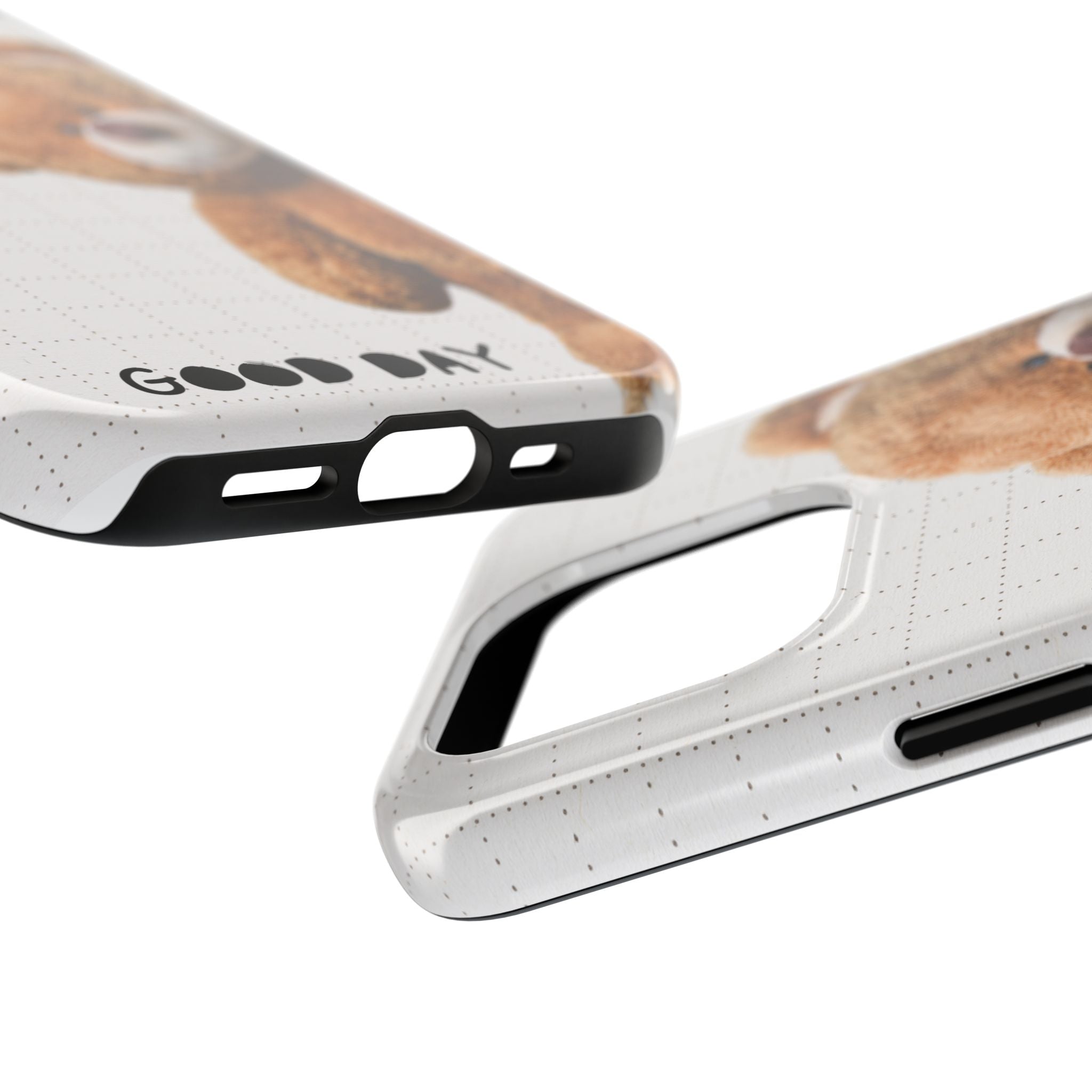Teddy Bear Tough Phone Case — Cute Plush Peeking Design, Protective Shockproof Cover