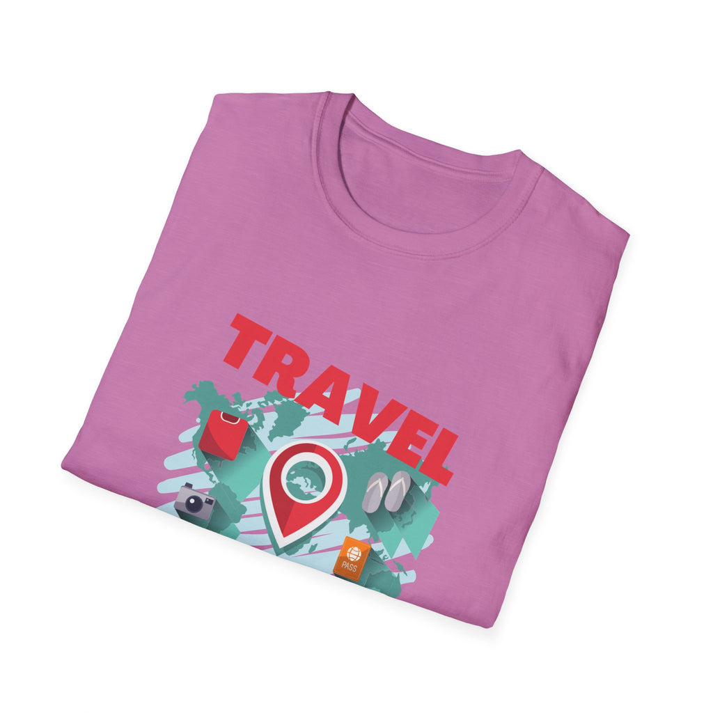 Travel Is My Therapy T-Shirt — Wanderlust Map Tee for Travelers & Adventure Lovers