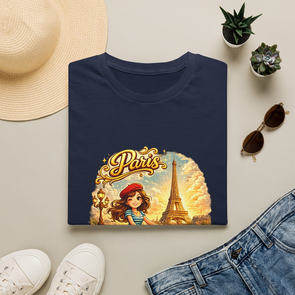 Paris Retro Bicycle T-Shirt — Vintage Eiffel Tower Travel Tee