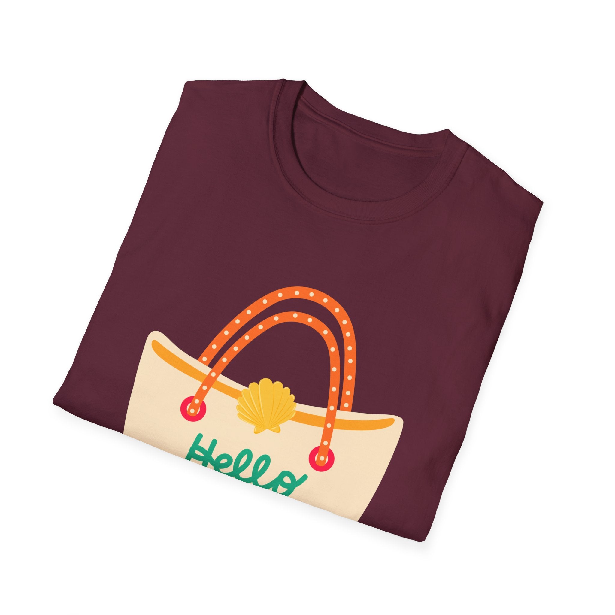 Hello Summer Tote Graphic T-Shirt — "Hello Summer, It’s Vacation Time!"