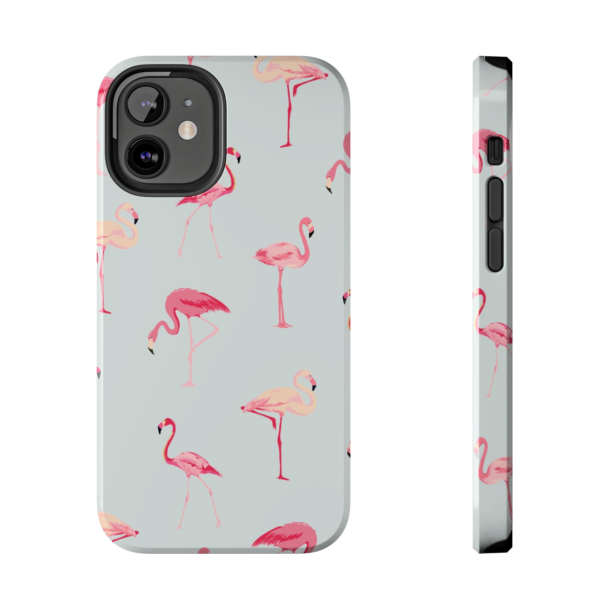 Flamingo Pattern Tough Phone Case — Cute Pink Birds Protective Phone Cover