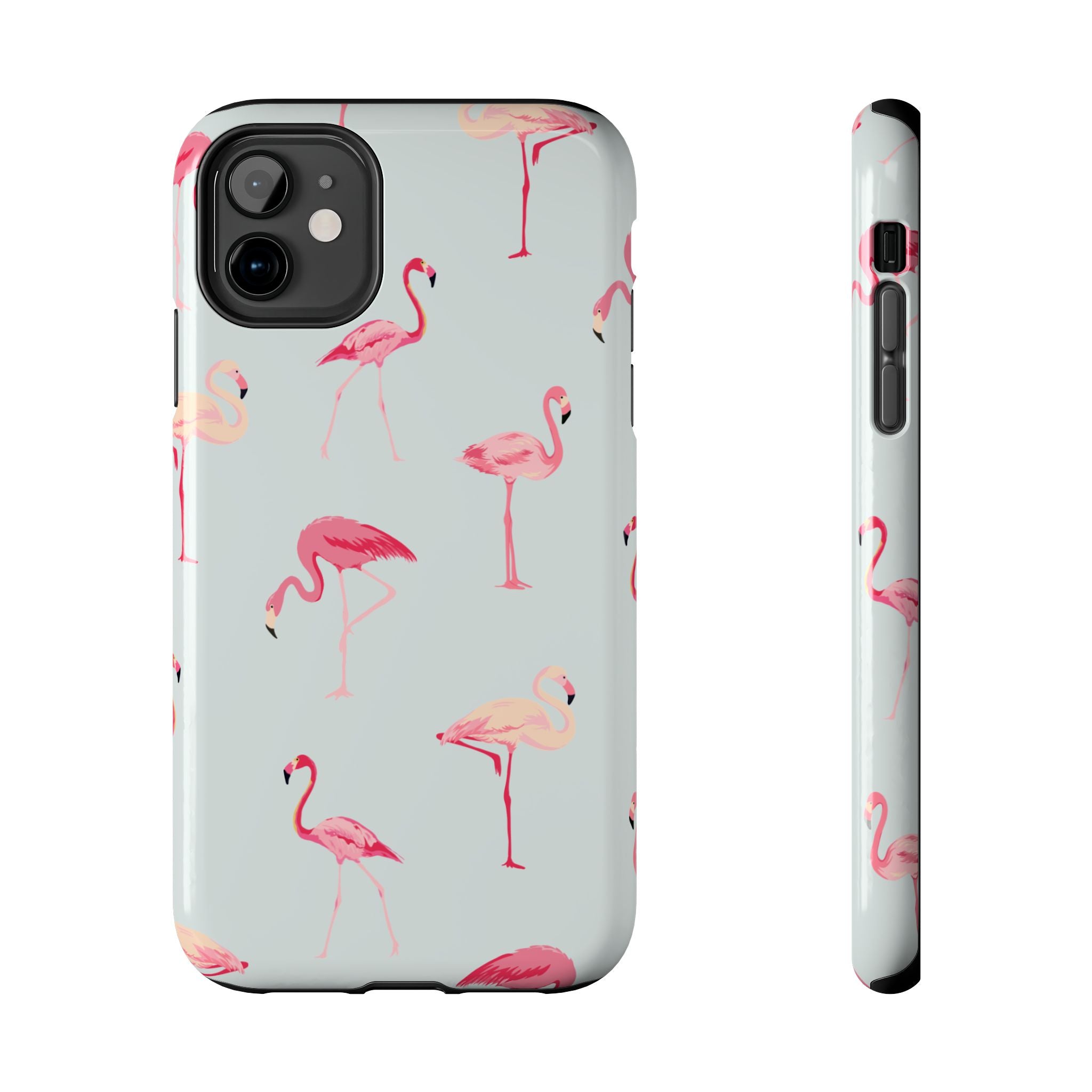 Flamingo Pattern Tough Phone Case — Cute Pink Birds Protective Phone Cover