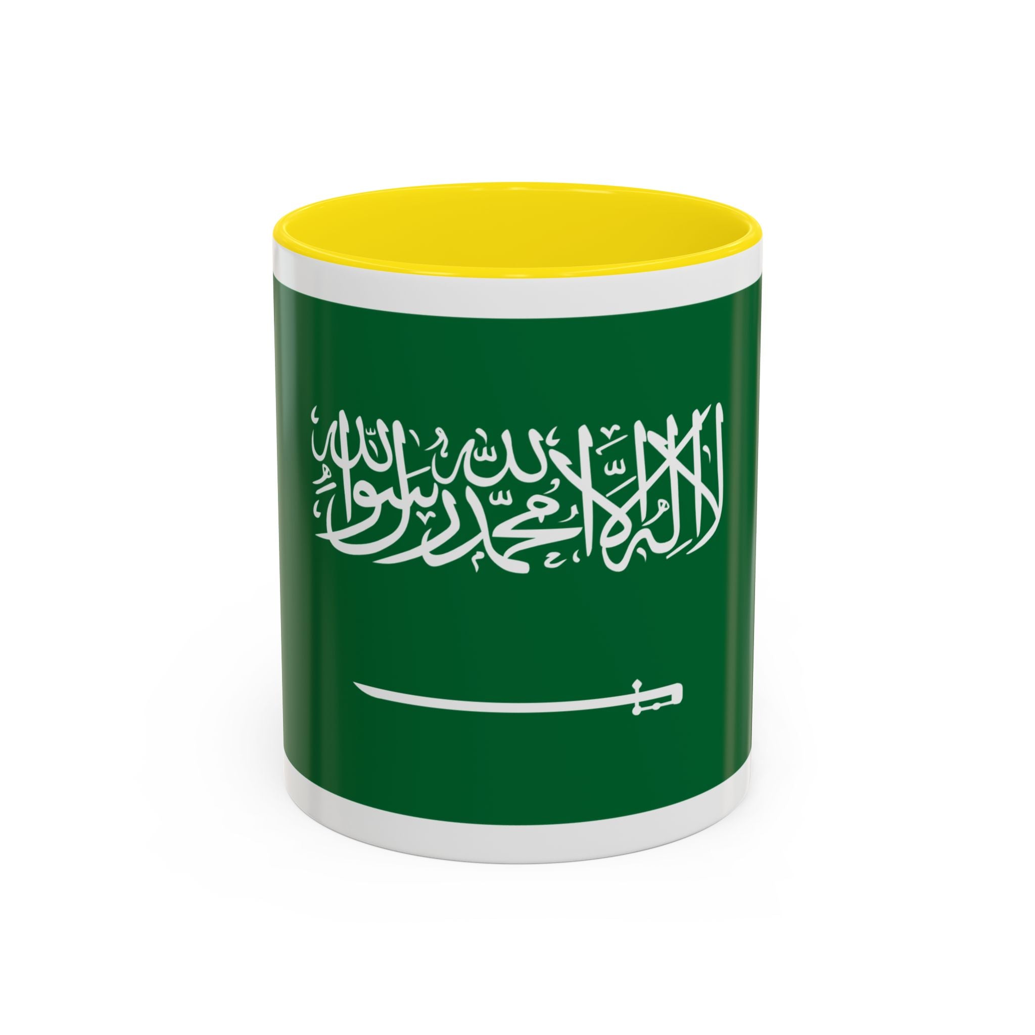 Saudi Arabia Flag Accent Coffee Mug — Patriotic 11/15oz Ceramic