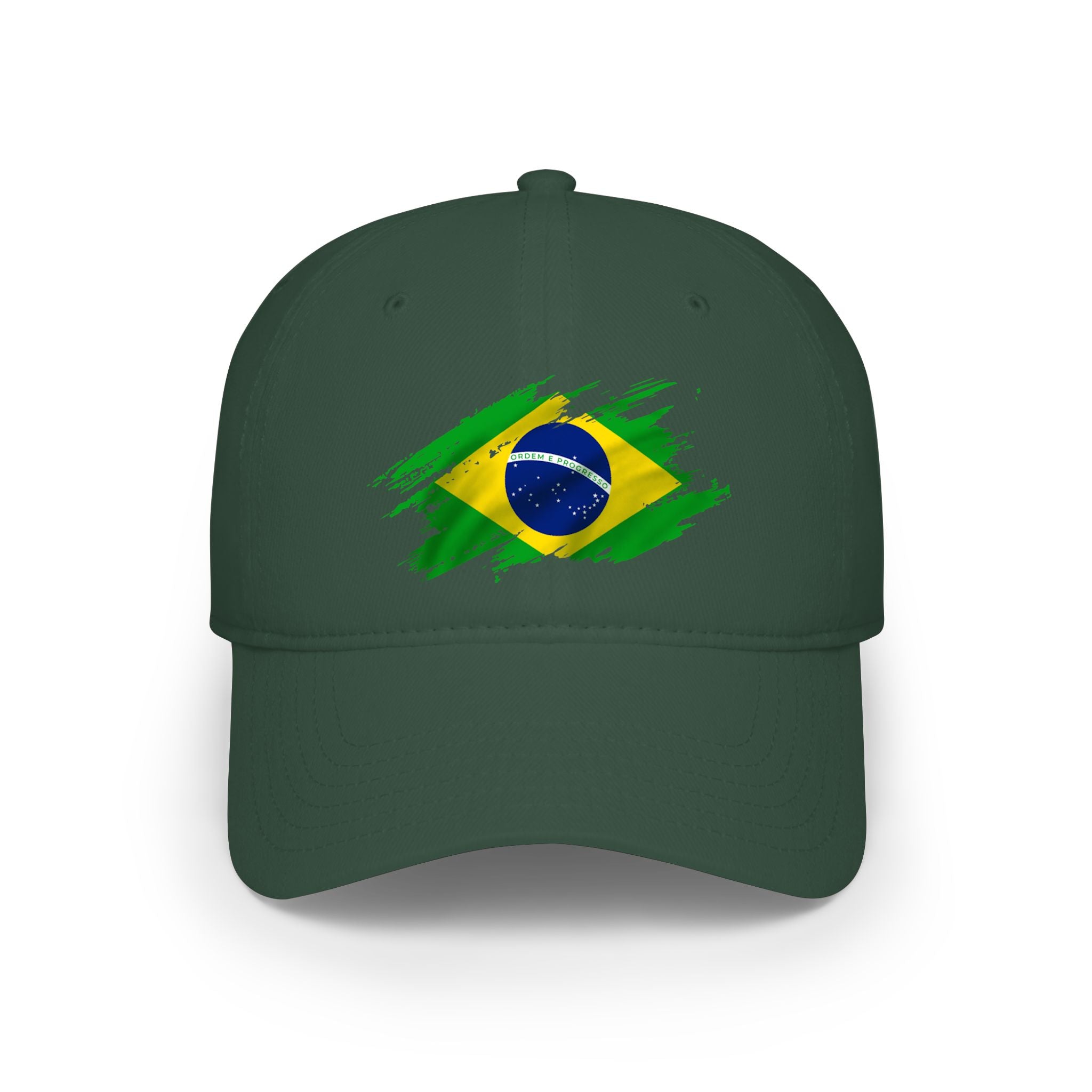 Brazil Flag Baseball Cap — Distressed Brushstroke Brazilian Flag Hat