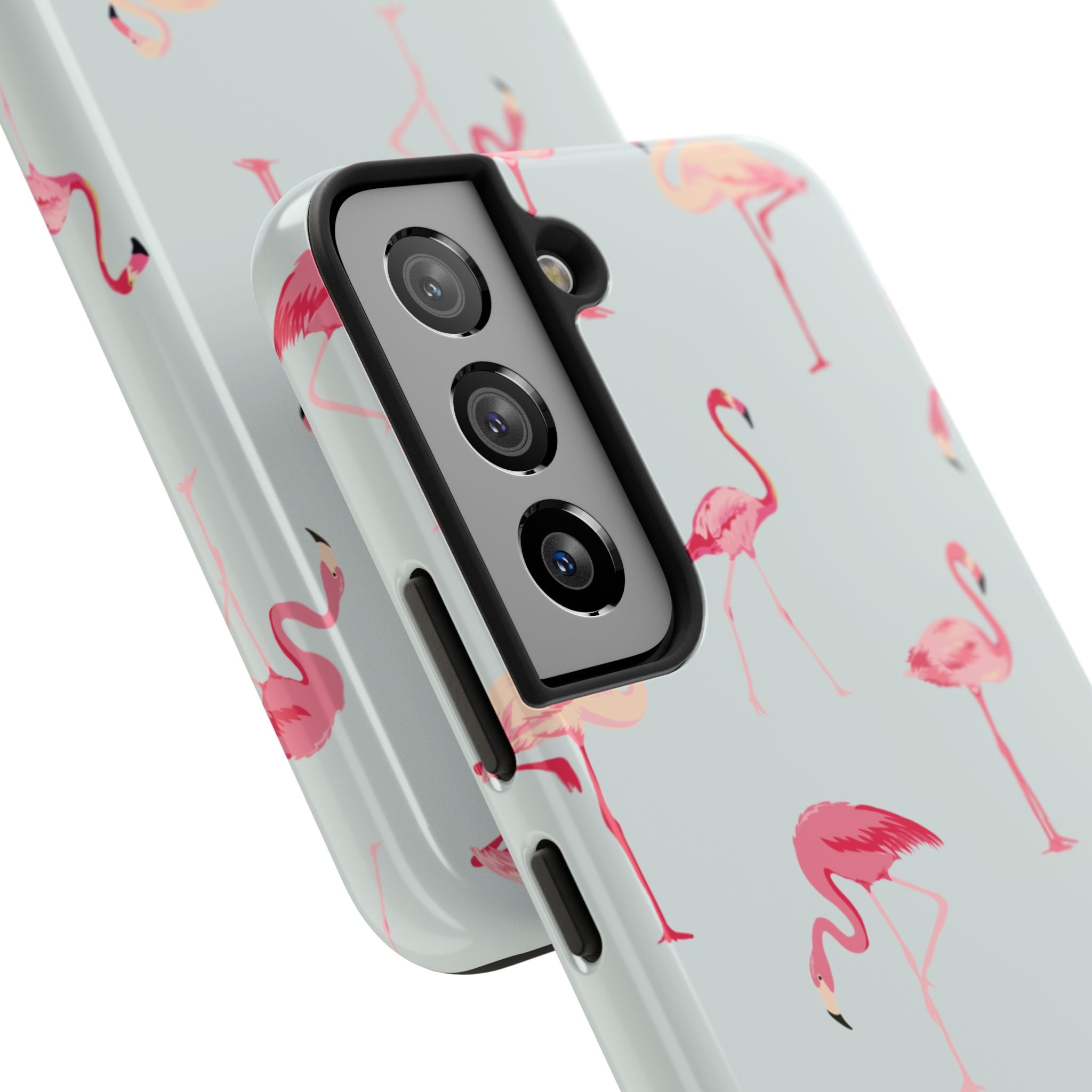 Flamingo Pattern Tough Phone Case — Cute Pink Birds Protective Phone Cover