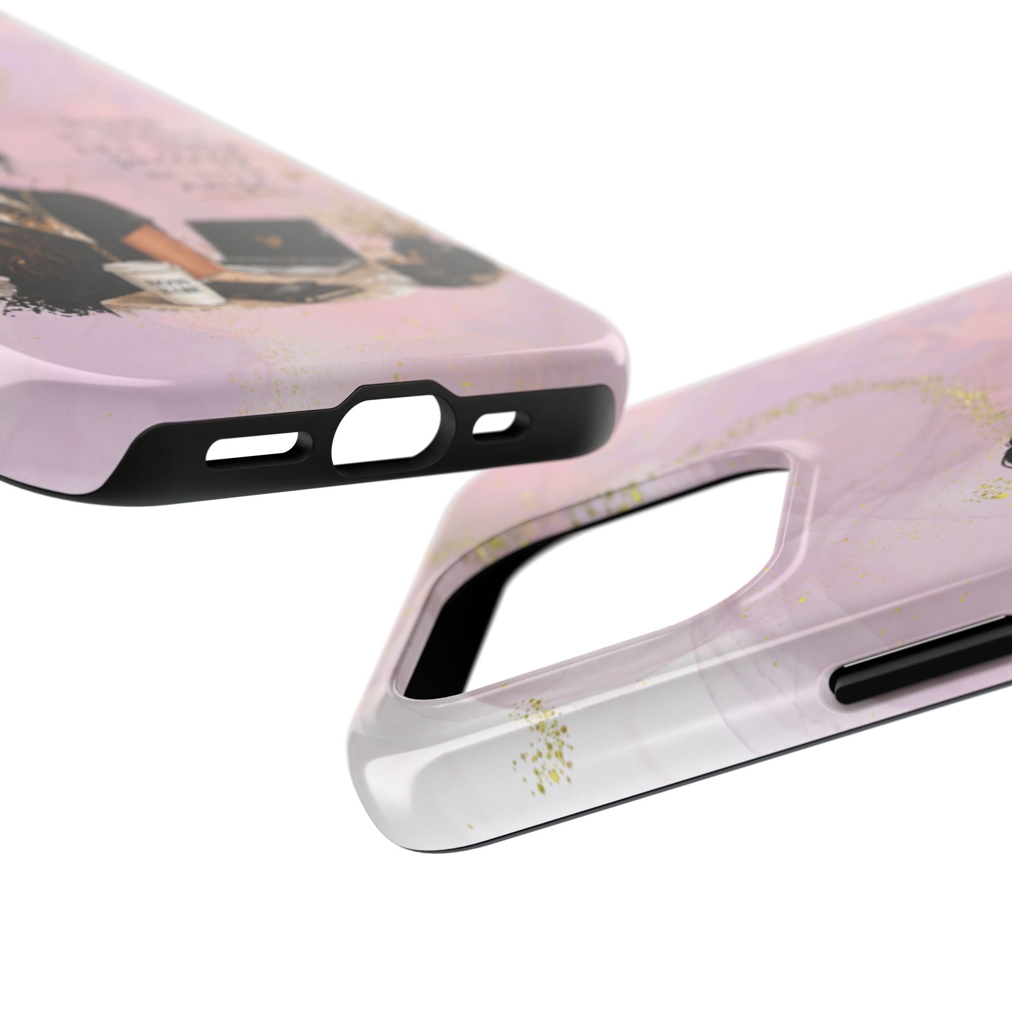 Inspirational Pink Work Desk Phone Case — "Work in Silence, Let Your Success Be Your Noise"