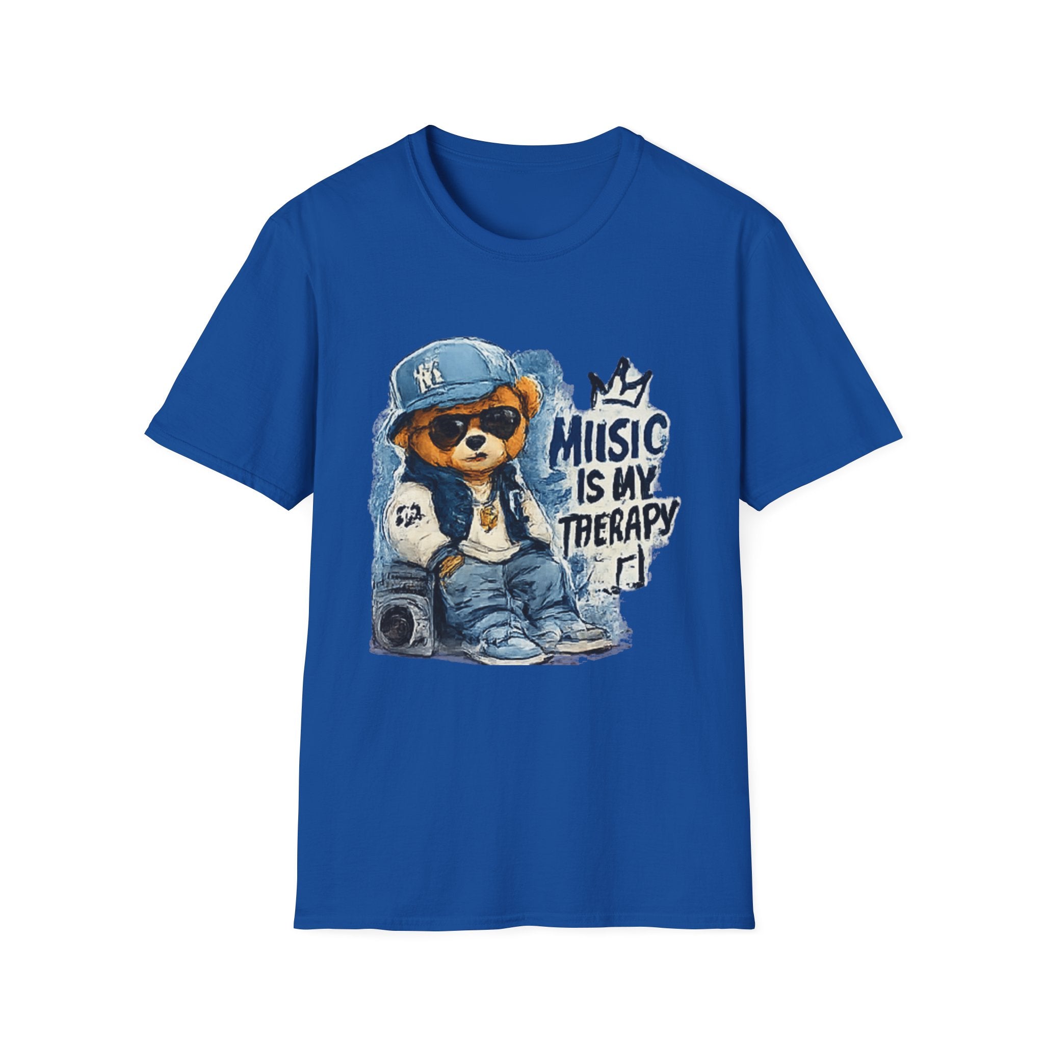 Music Is My Therapy T-Shirt — Teddy Bear Rapper Graphic Tee