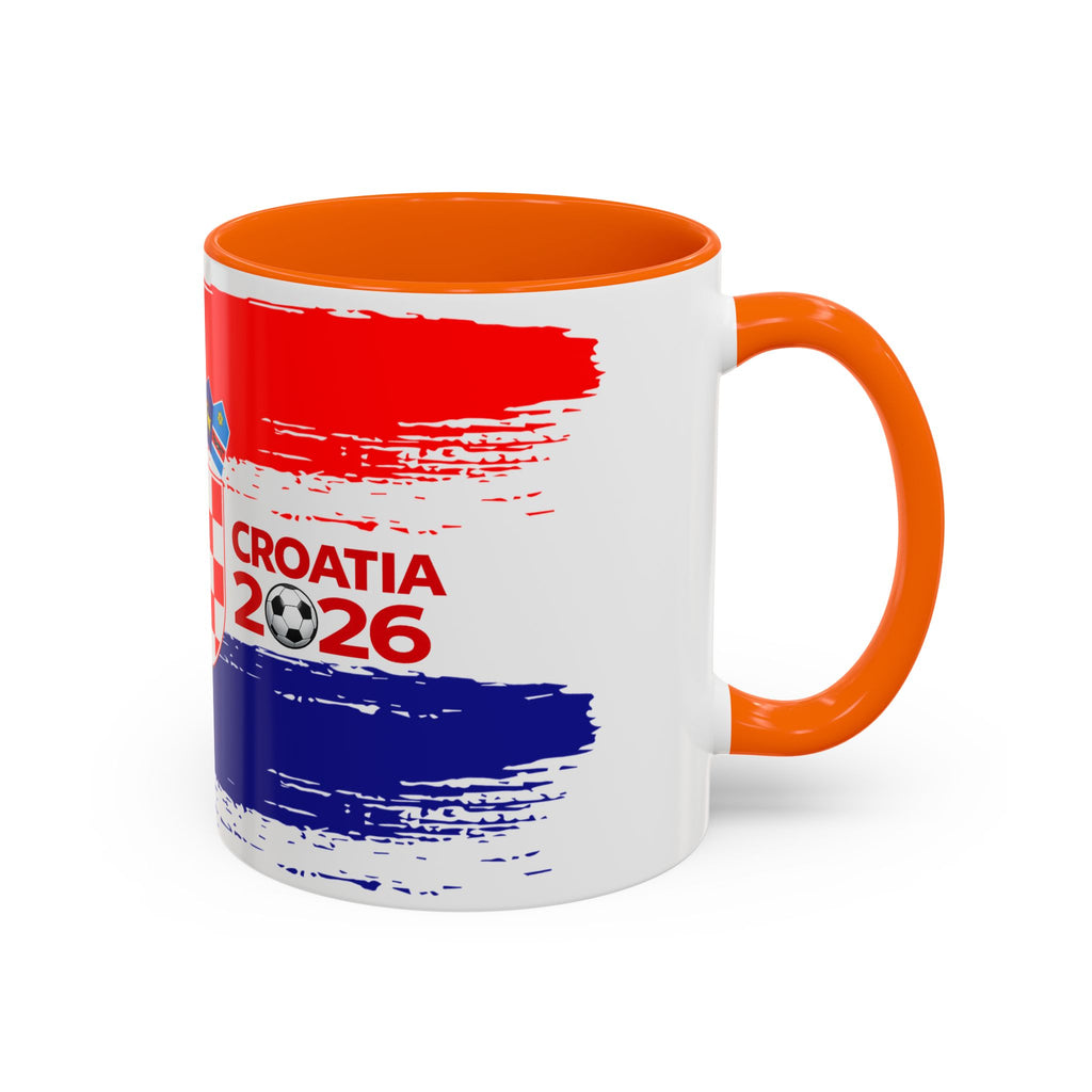 Croatia 2026 Accent Coffee Mug – Red White Blue Crest Soccer Fan Gift