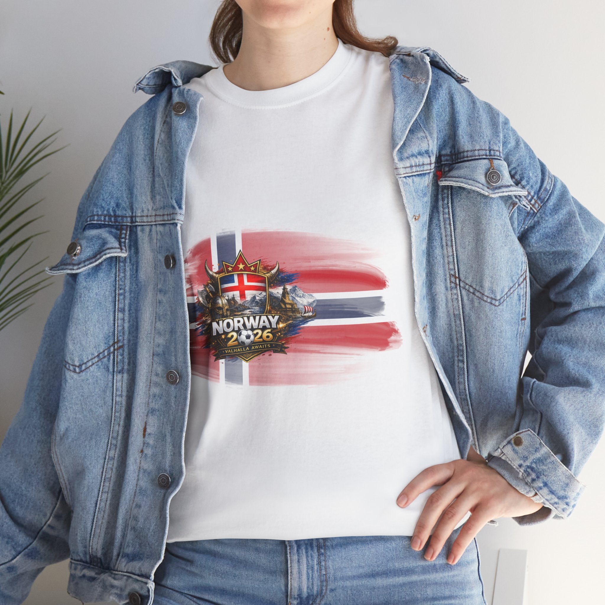 Norway 2026 Football Fan T-Shirt — Norwegian Flag & Trophy Soccer Tee