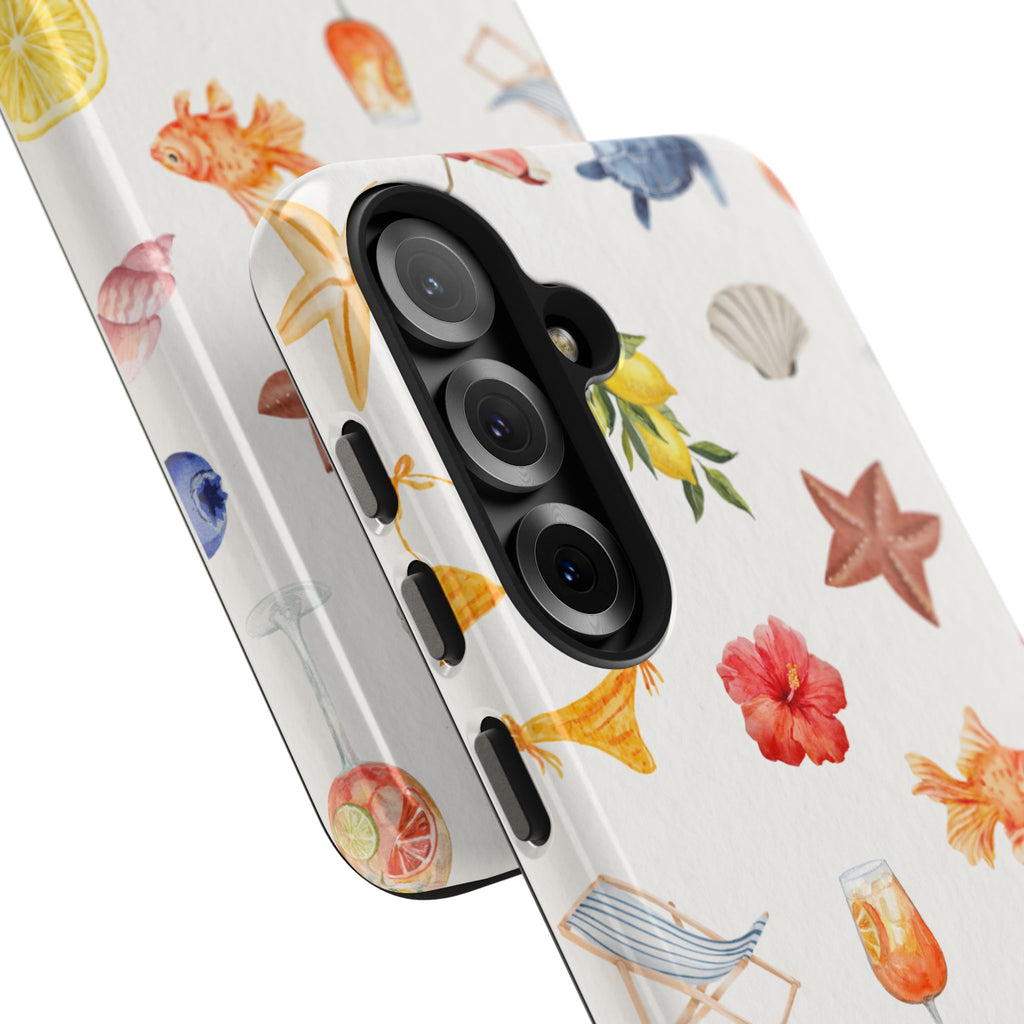Summer Seashells Pattern Tough Phone Case — Beach Vacation Phone Cover