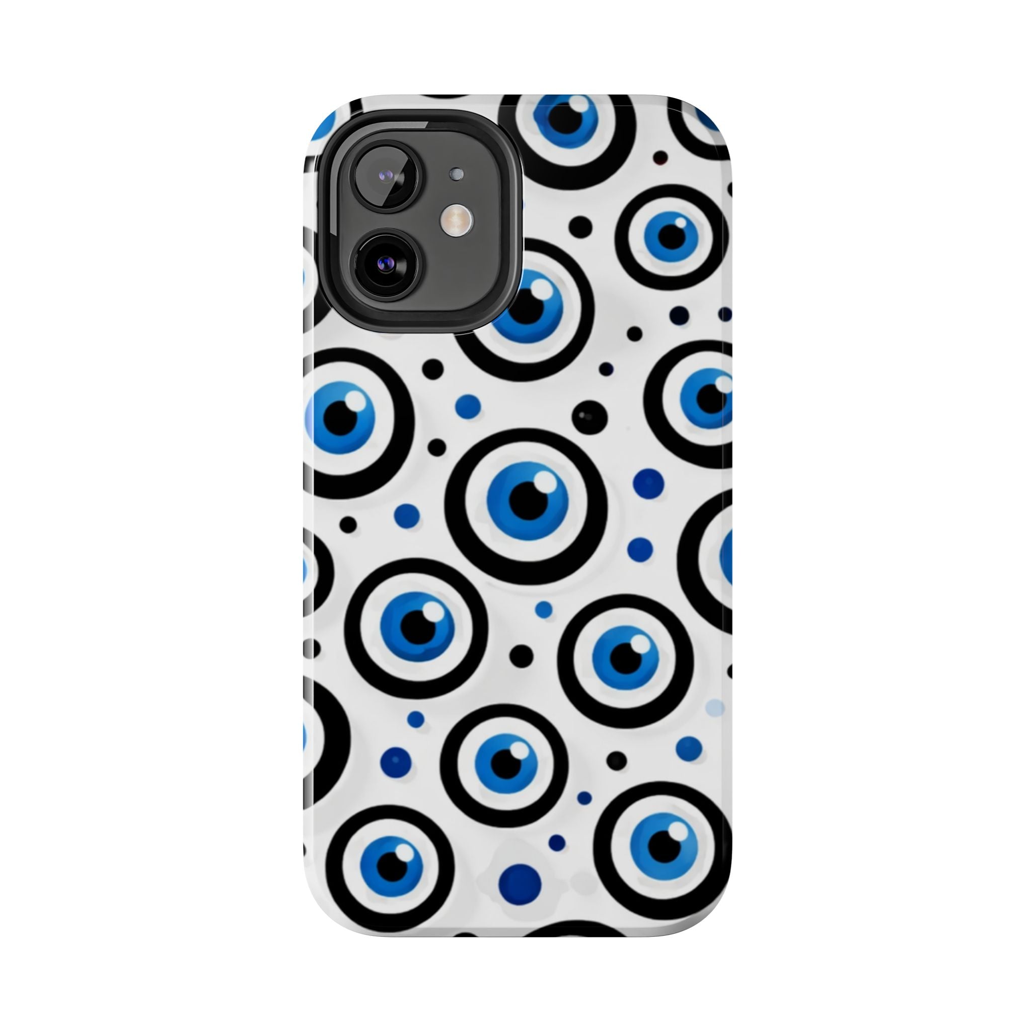 Blue Evil Eye Pattern Tough Phone Case — Protective Ceramic Nazar Design