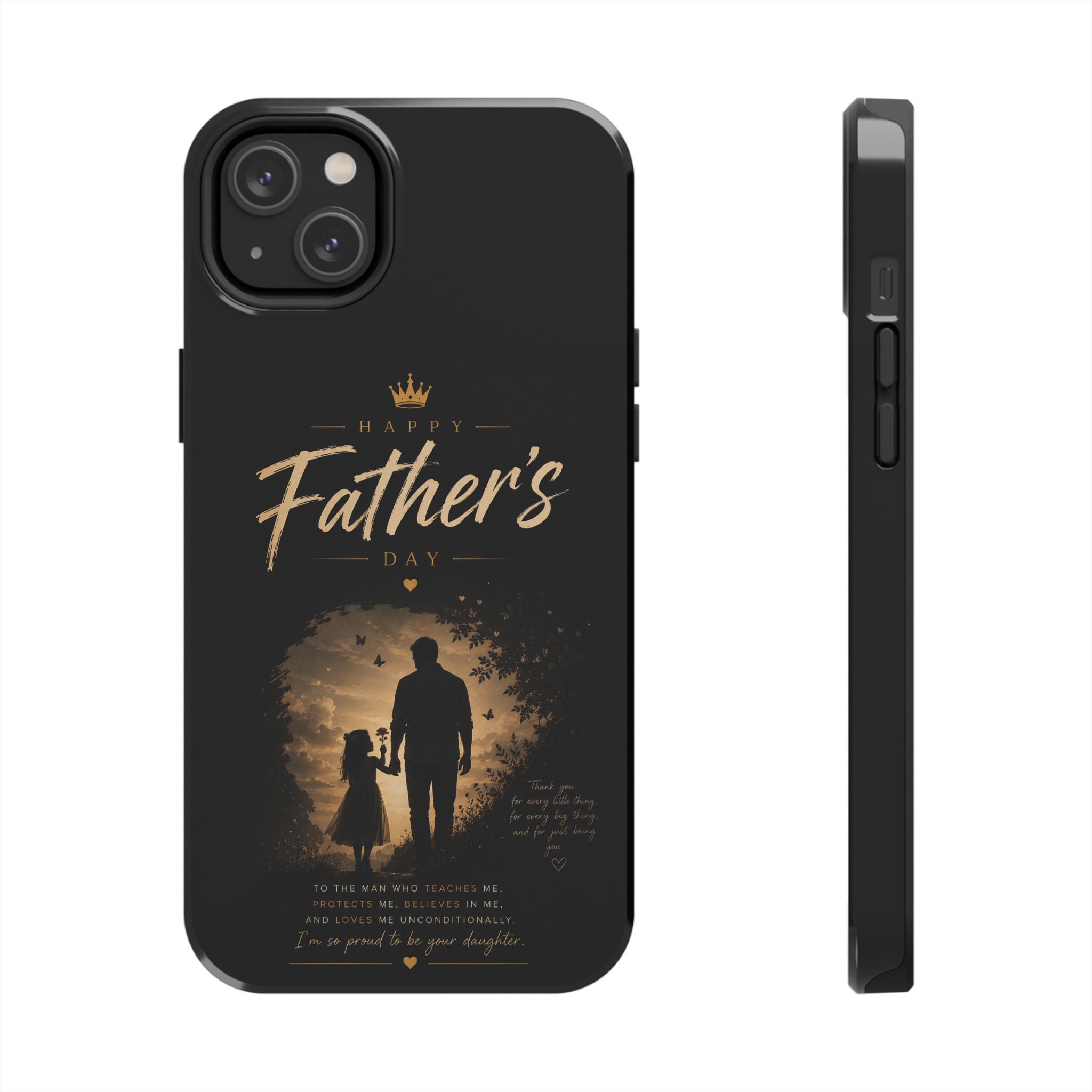 Father's Day Tough Phone Case — 'Happy Father's Day' Silhouette Design