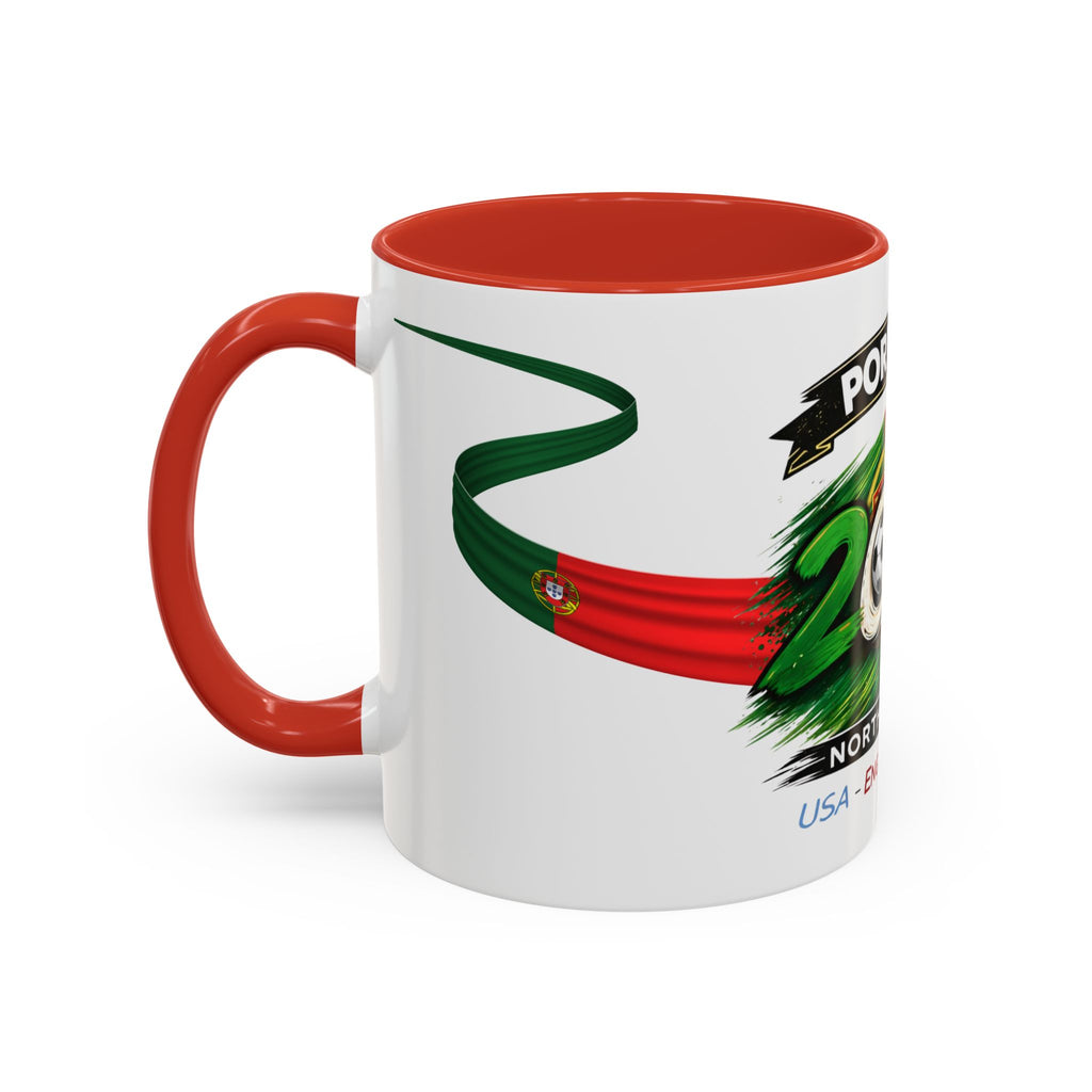 Portugal 2026 Soccer Cup Accent Coffee Mug — USA England Mexico Host Nations