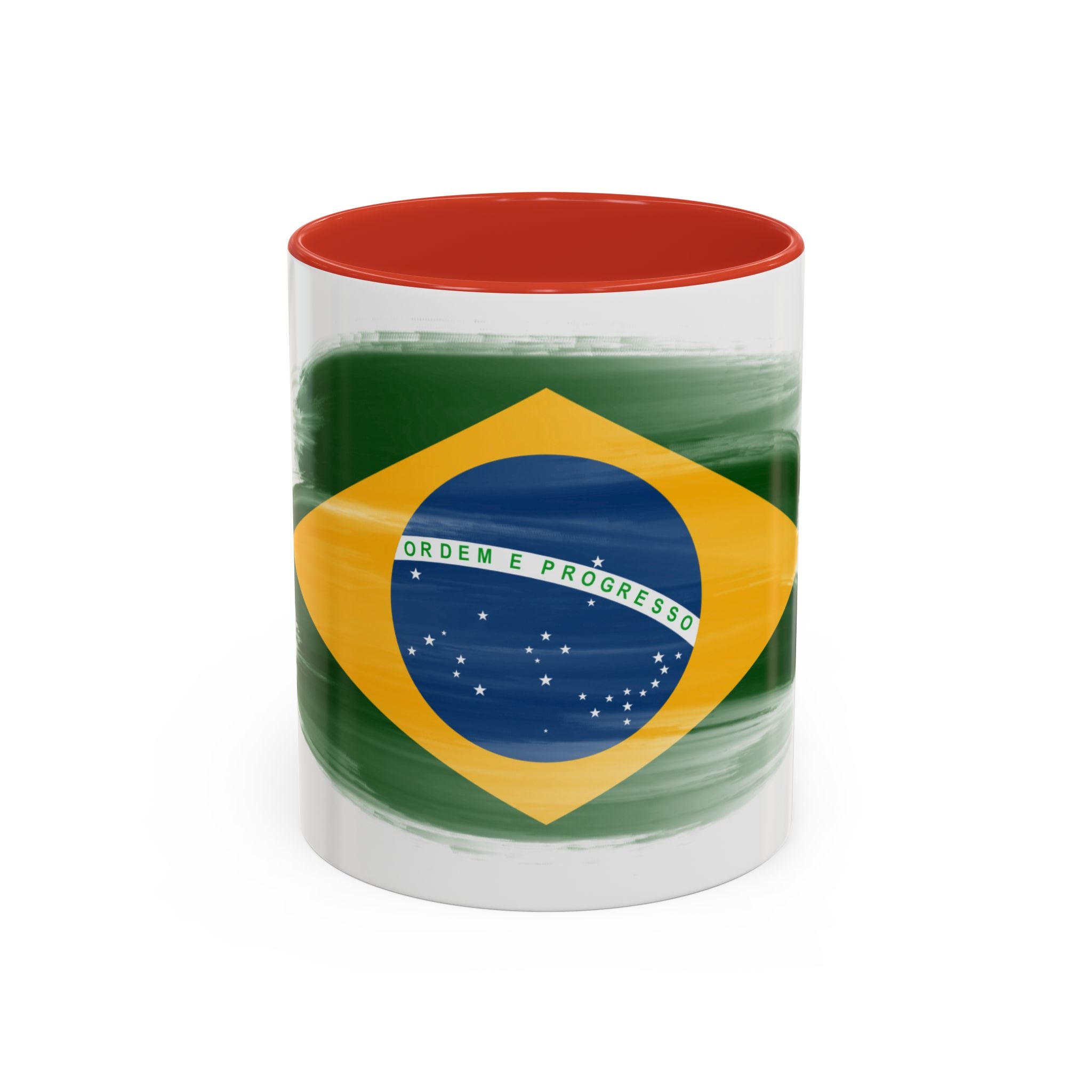 Brazil Flag Coffee Mug — Accent Ceramic Tea Cup (11/15 oz)