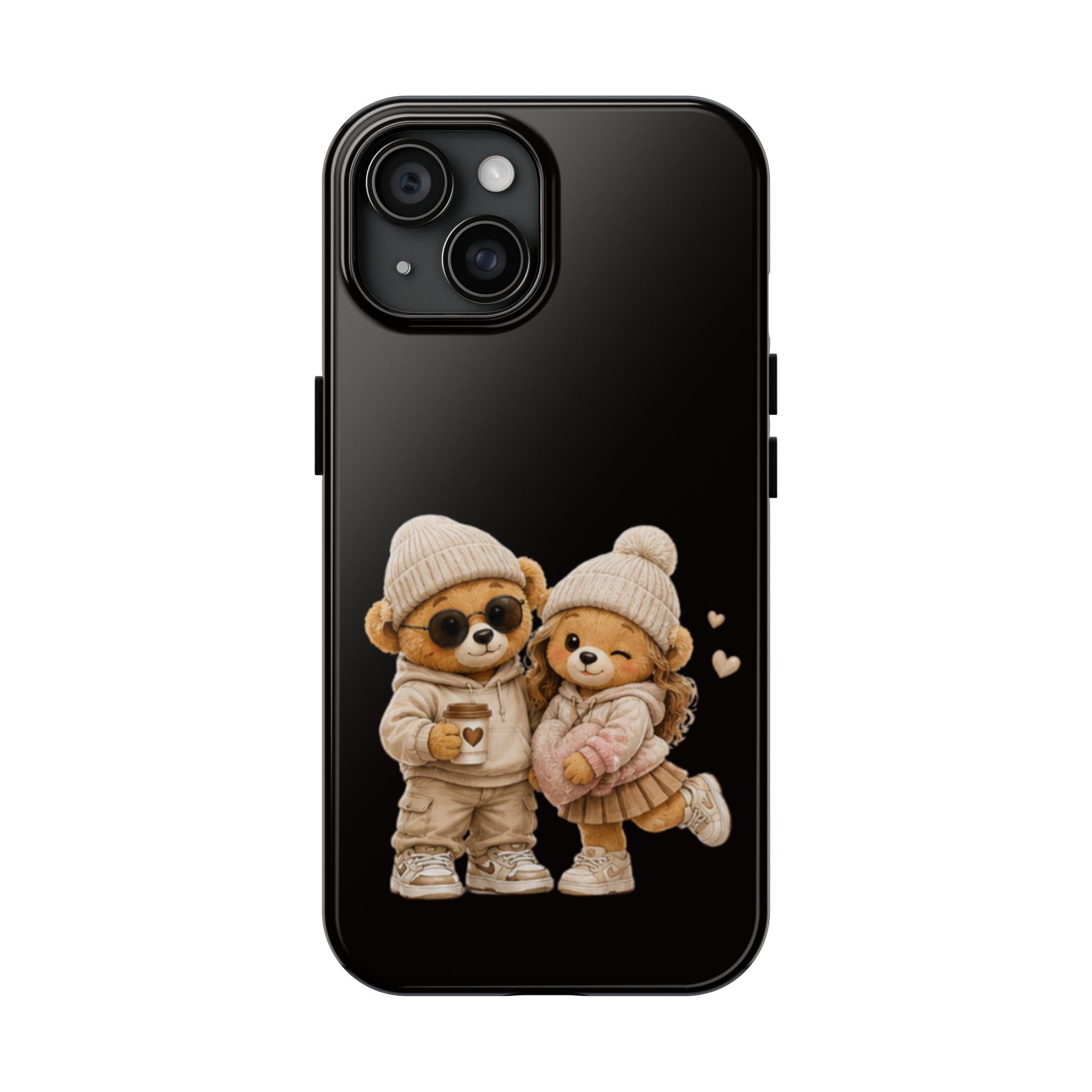 Cute Couple Bears Tough Phone Case — Cozy Winter Bear Phone Cover