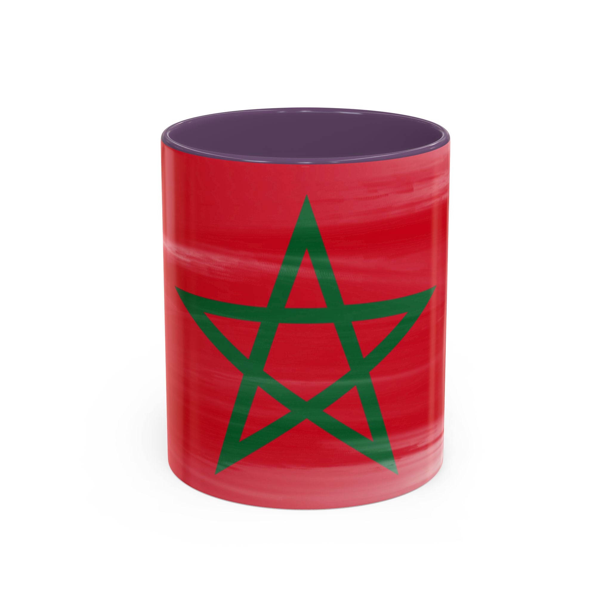Morocco Flag Accent Coffee Mug — Red & Green Moroccan Star Design (11/15oz)