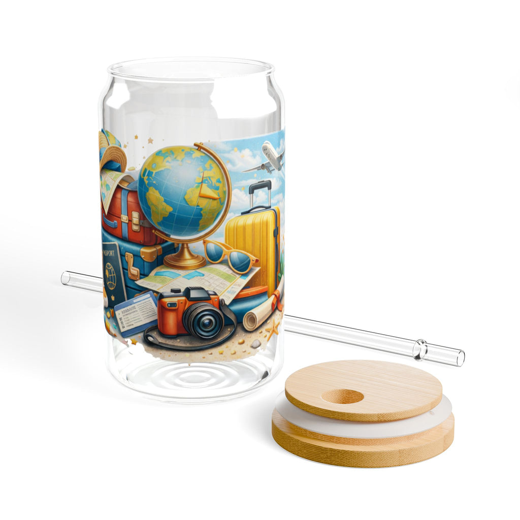 Travel Camera Sipper Glass — 16oz Bamboo Lid & Straw Travel Design