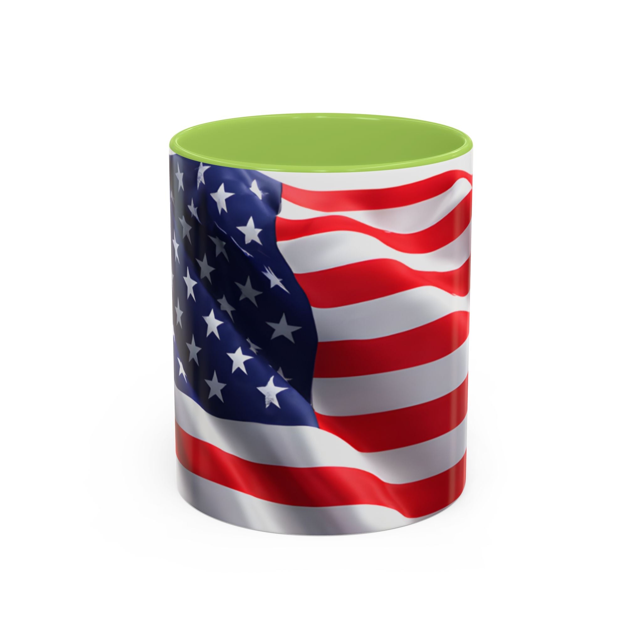 American Flag Accent Coffee Mug — Patriotic USA Stars & Stripes Ceramic Mug (11/15oz)