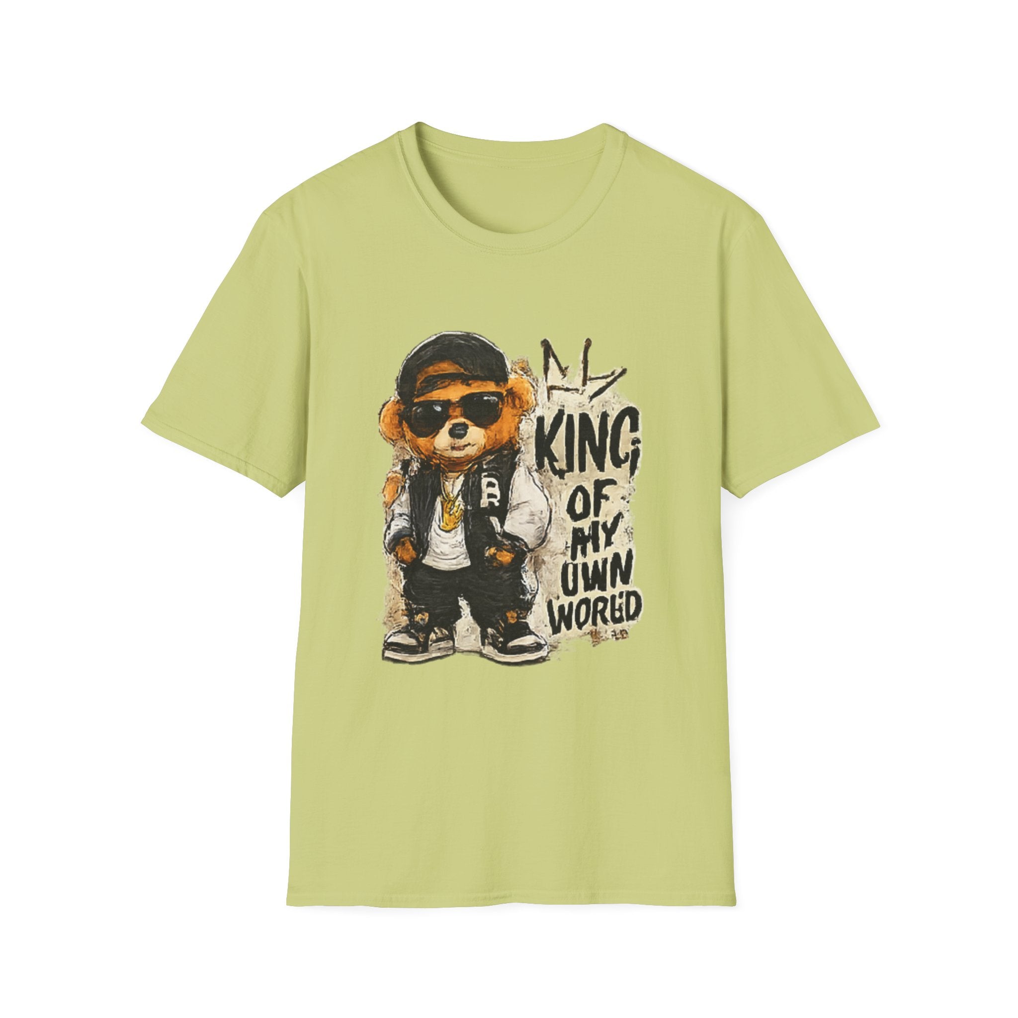 T-Shirt — 'King of My Own World' Cute Bear Graphic Tee