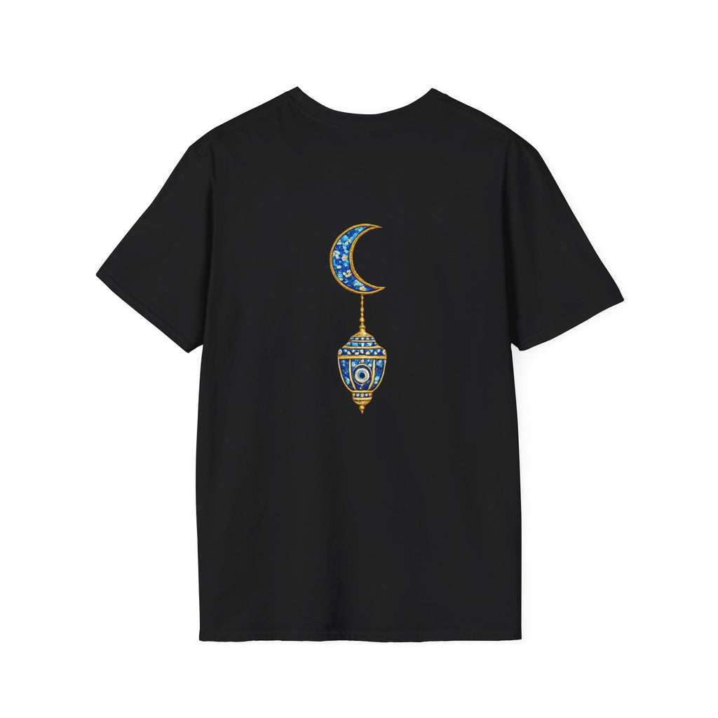 Evil Eye Crescent Lantern T‑Shirt — Protective Nazar Tee with Moon Lantern Design